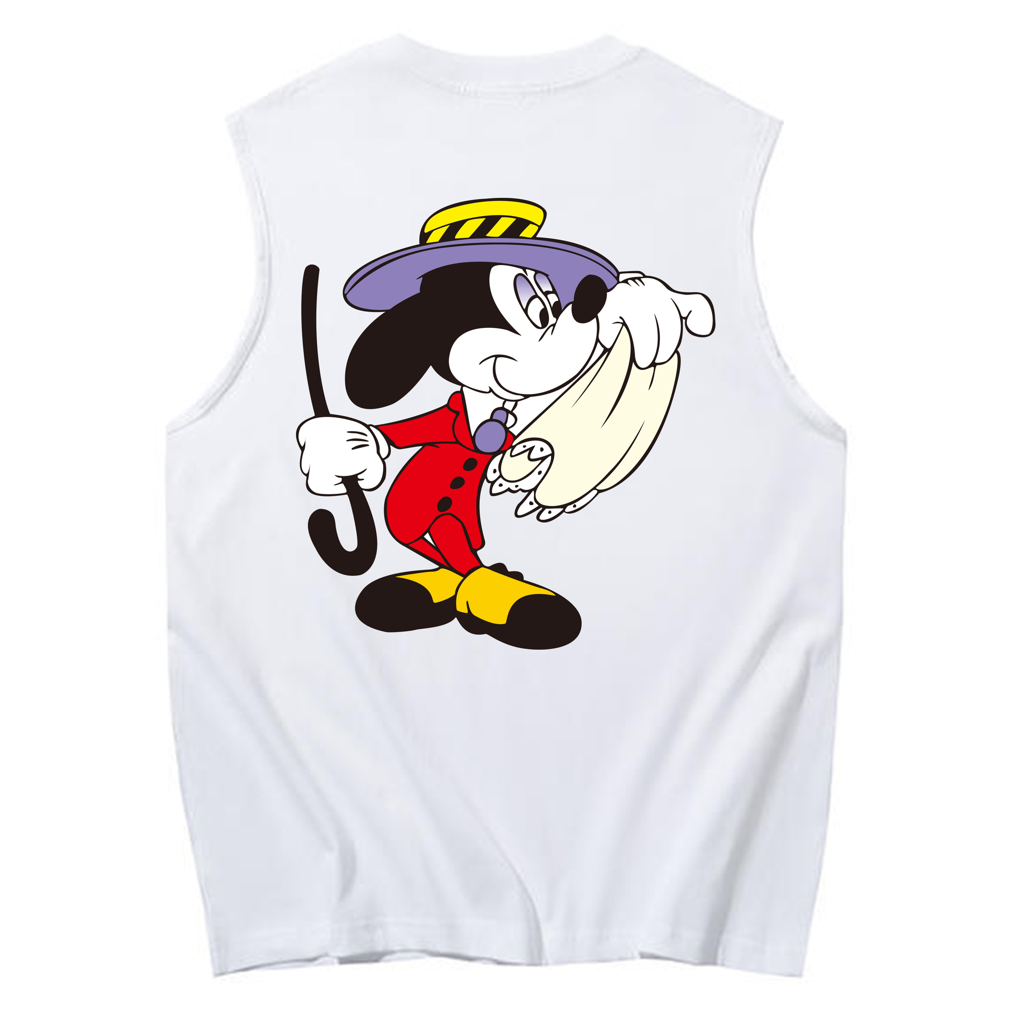 ミッキーマウス Mickey Mouse コットン100％タンクトップ（背面プリント）