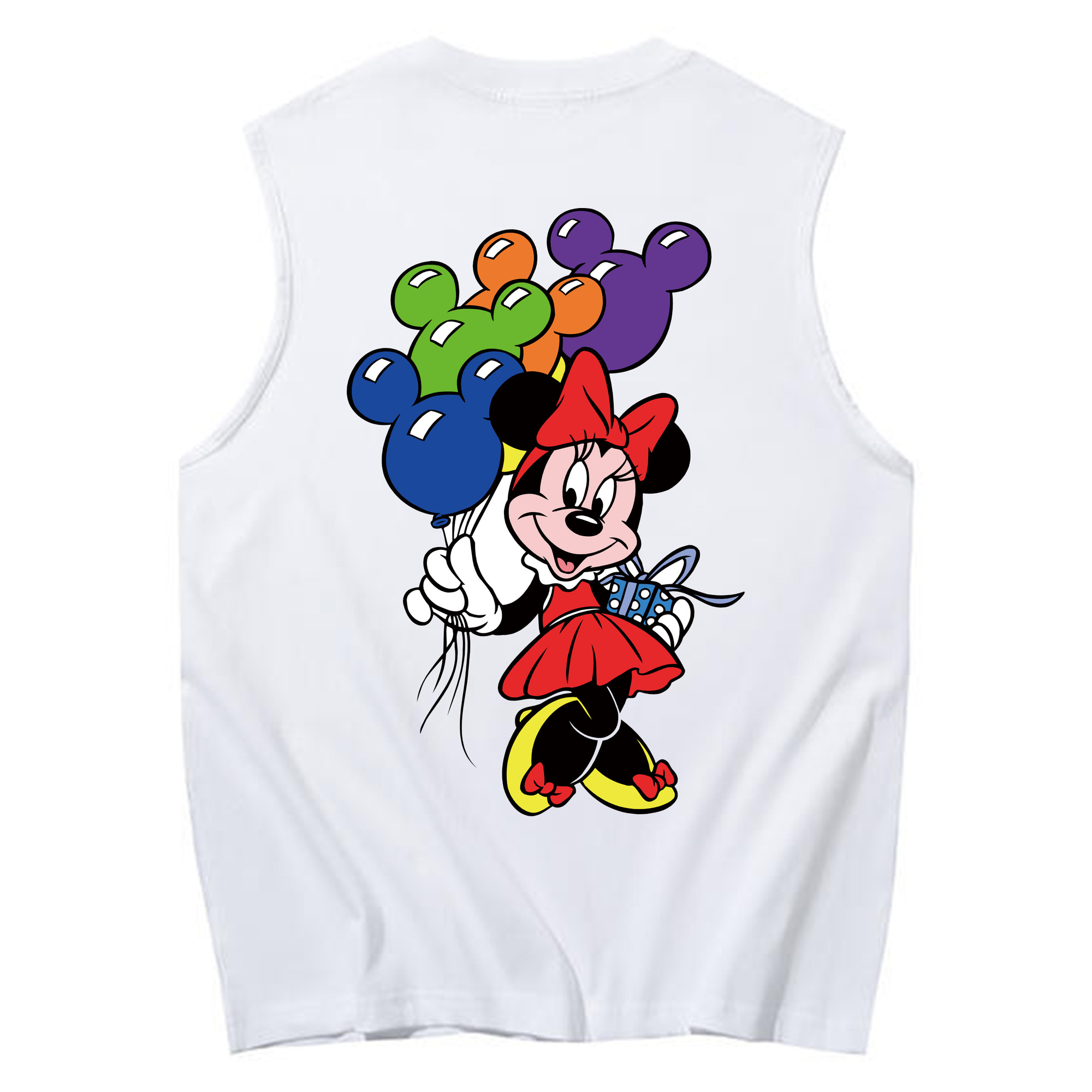 ミッキーマウス Mickey Mouse コットン100％タンクトップ（背面プリント）