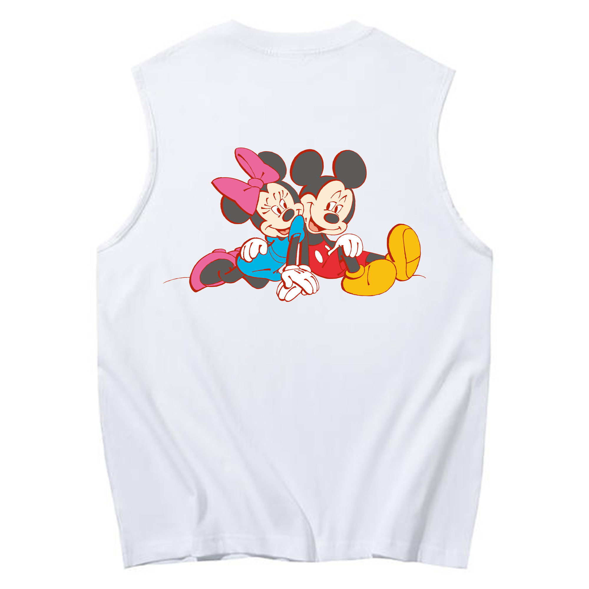 ミッキーマウス Mickey Mouse コットン100％タンクトップ（背面プリント）
