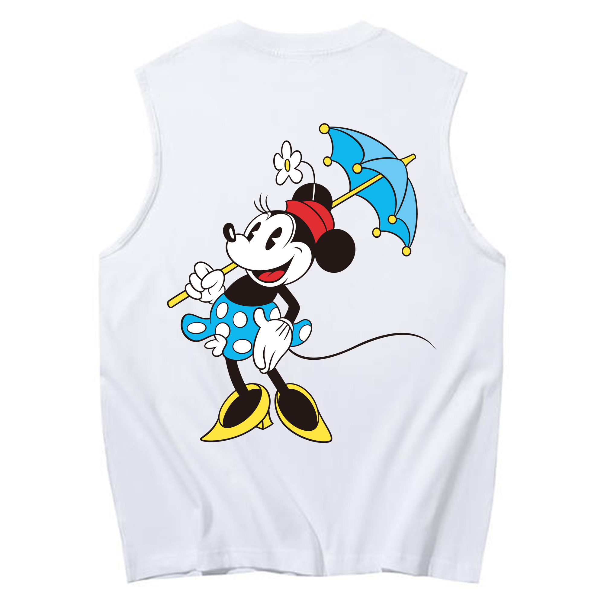ミッキーマウス Mickey Mouse コットン100％タンクトップ（背面プリント）
