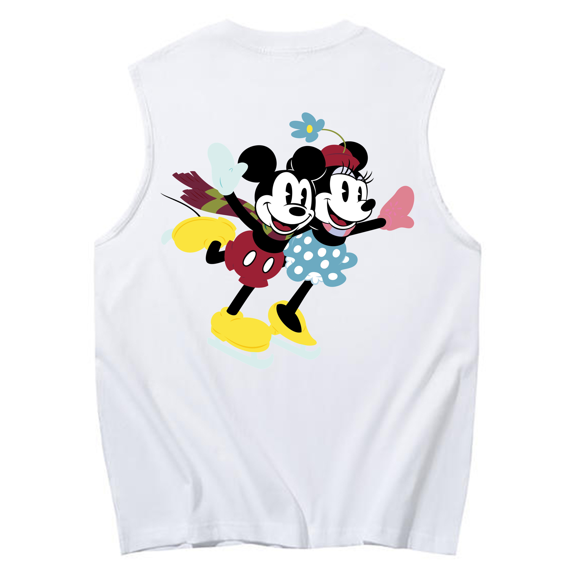 ミッキーマウス Mickey Mouse コットン100％タンクトップ（背面プリント）