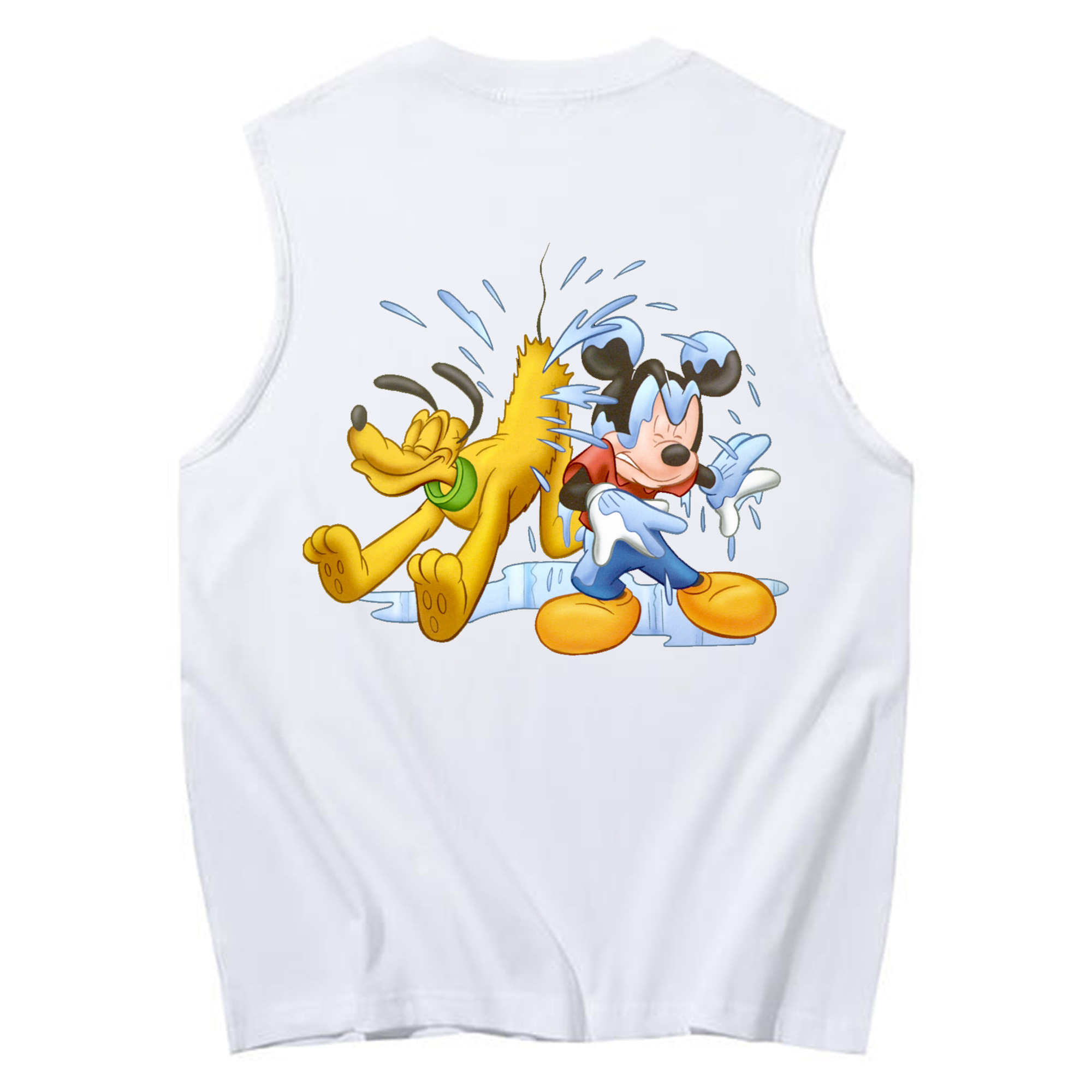 ミッキーマウス Mickey Mouse コットン100％タンクトップ（背面プリント）