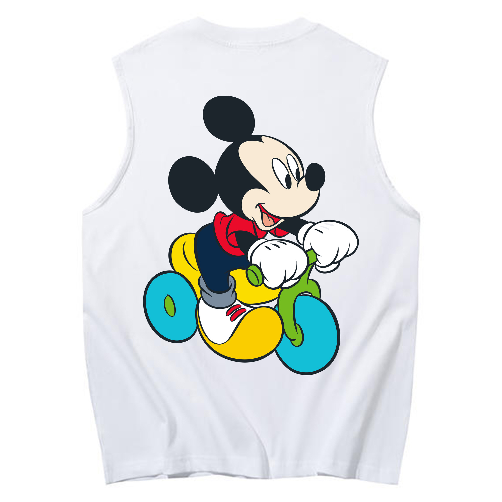 （画像用） ミッキーマウス Mickey Mouse コットン100％タンクトップ（背面プリント）