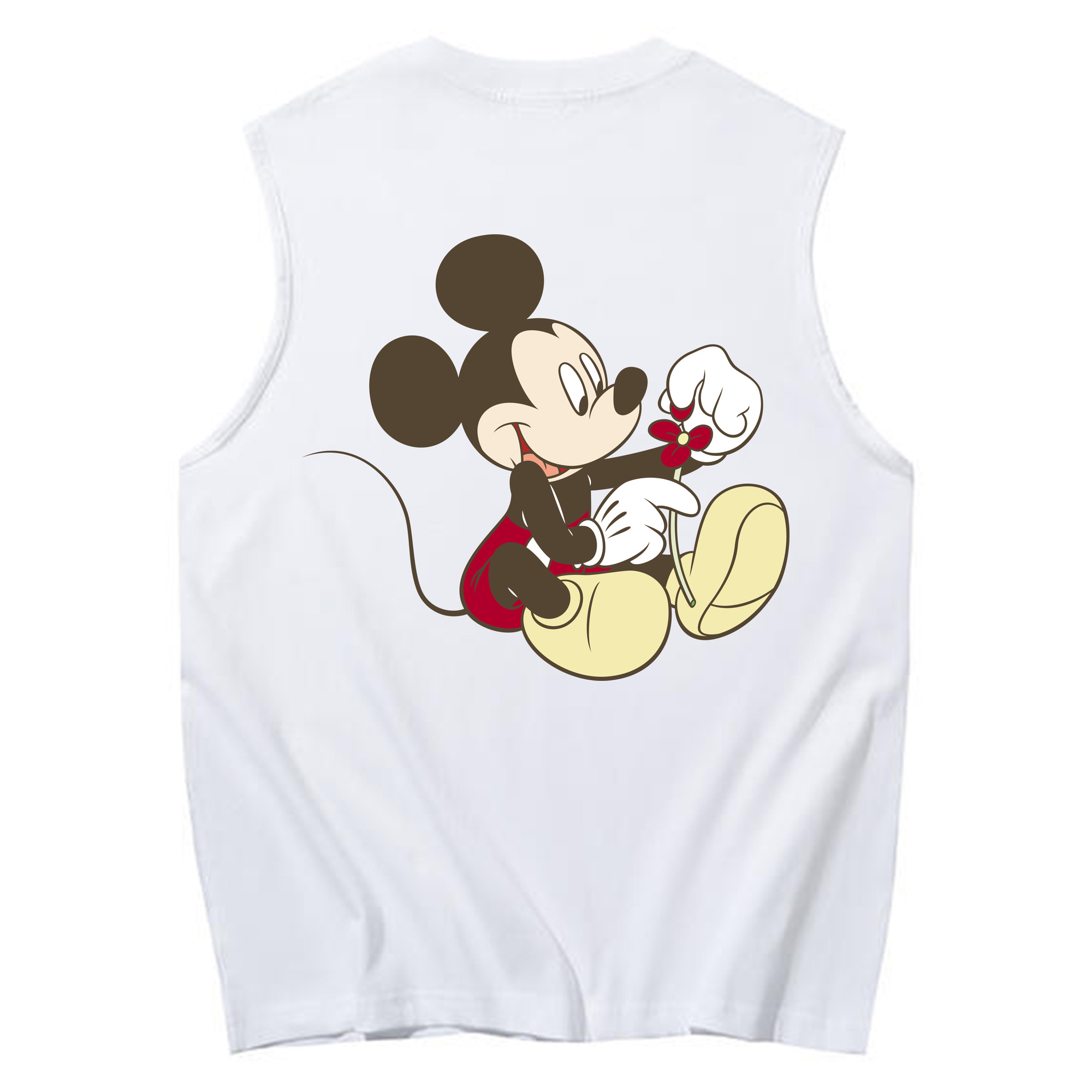 ミッキーマウス Mickey Mouse コットン100％タンクトップ（背面プリント）