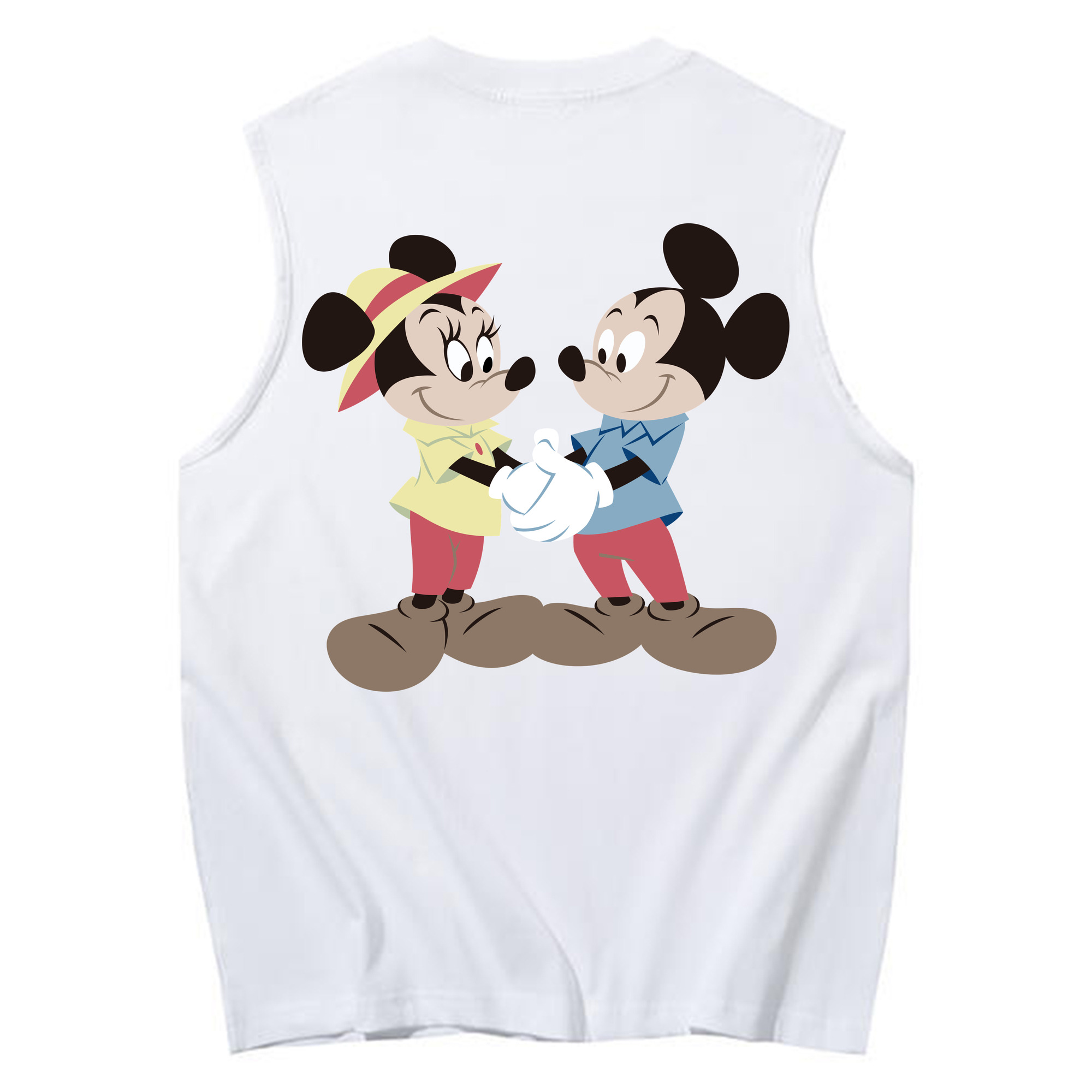 （画像用） ミッキーマウス Mickey Mouse コットン100％タンクトップ（背面プリント）