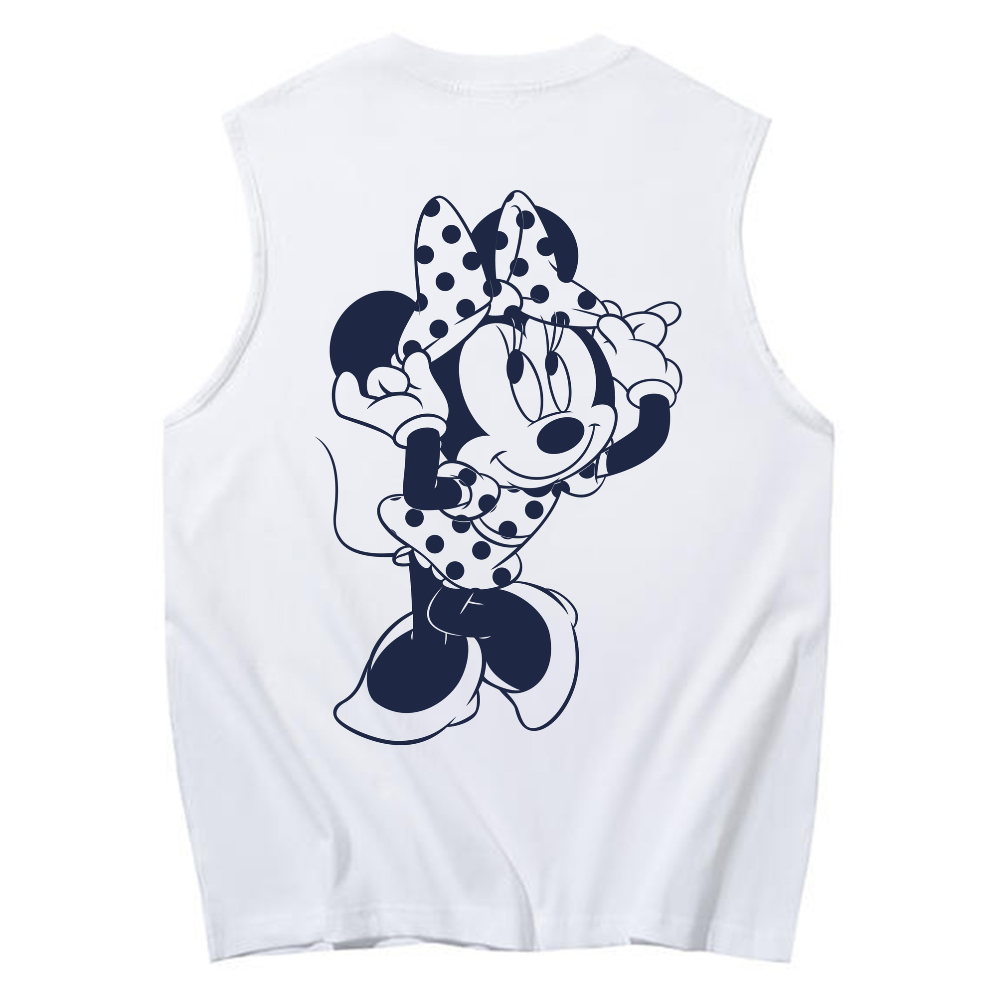 ミッキーマウス Mickey Mouse コットン100％タンクトップ（背面プリント）