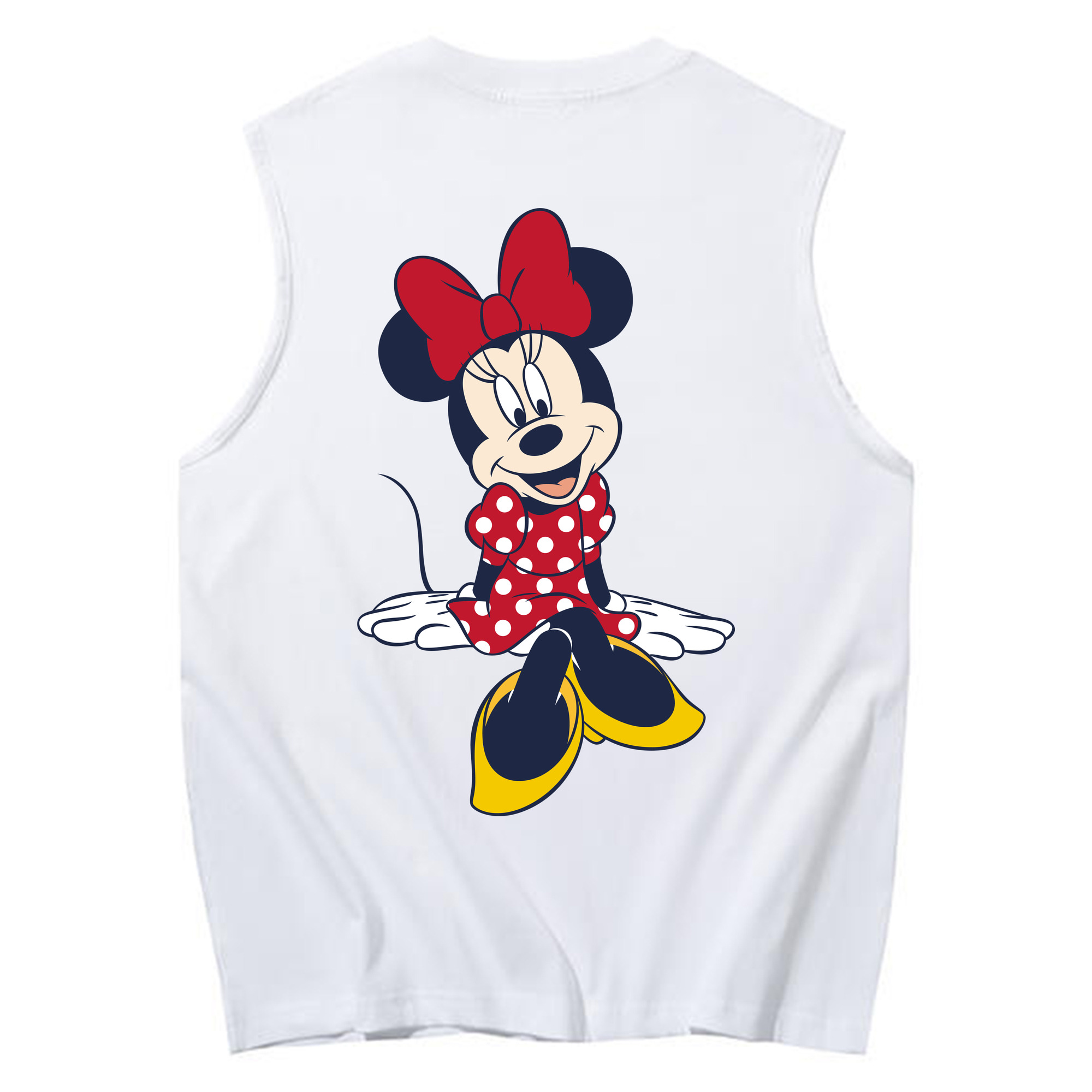 ミッキーマウス Mickey Mouse コットン100％タンクトップ（背面プリント）