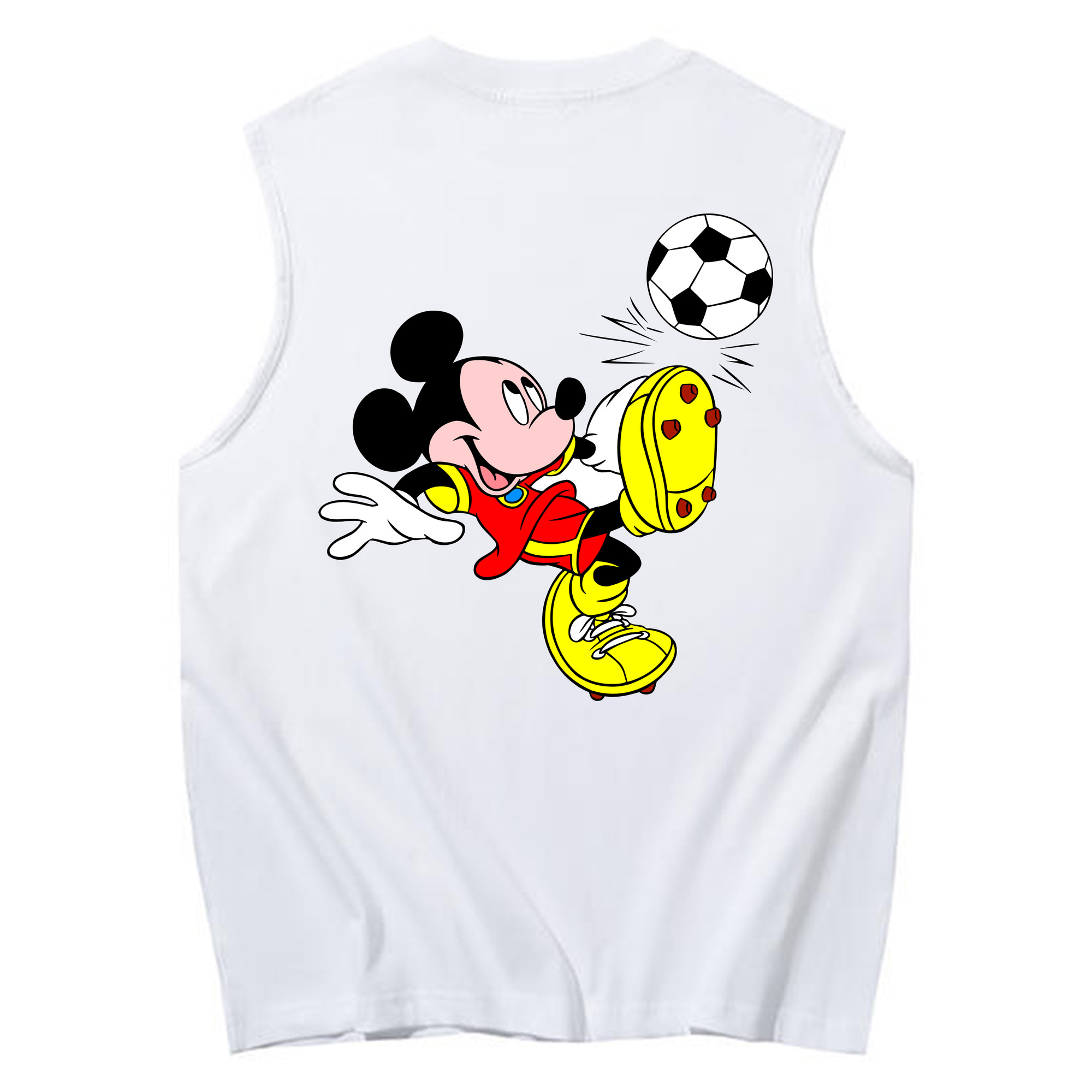 ミッキーマウス Mickey Mouse コットン100％タンクトップ（背面プリント）