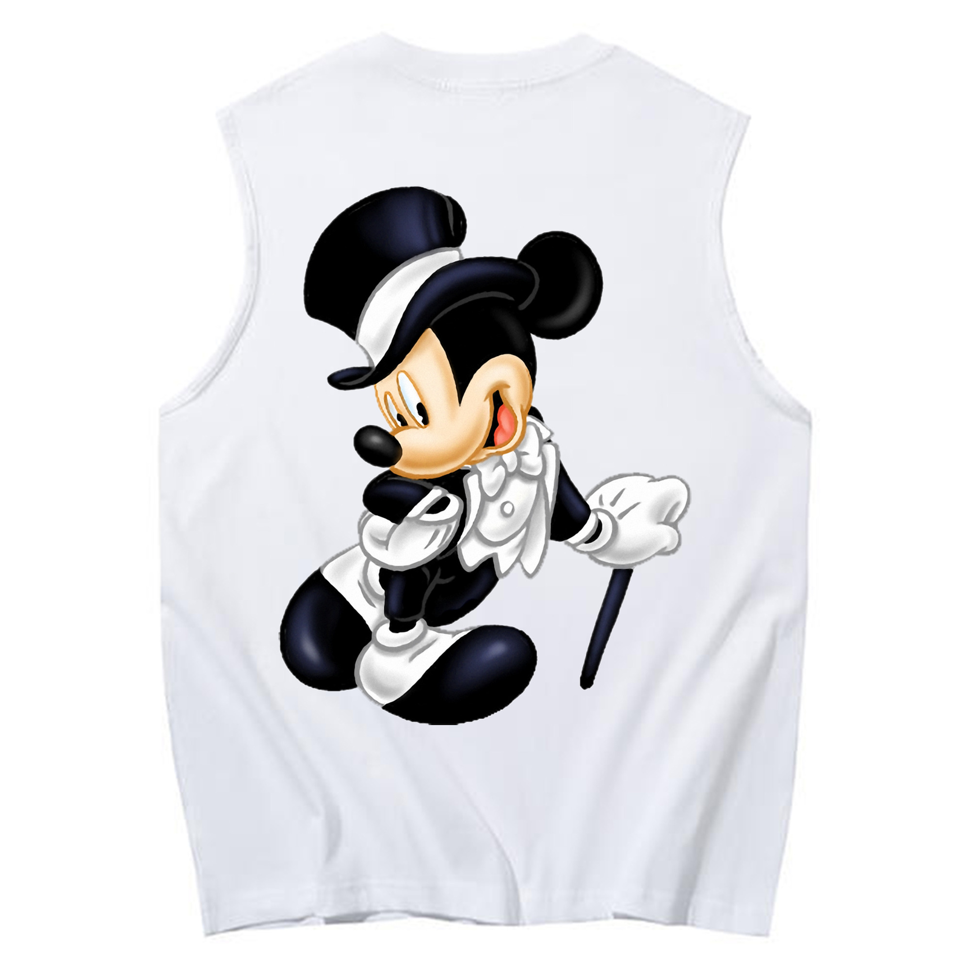 ミッキーマウス Mickey Mouse コットン100％タンクトップ（背面プリント）