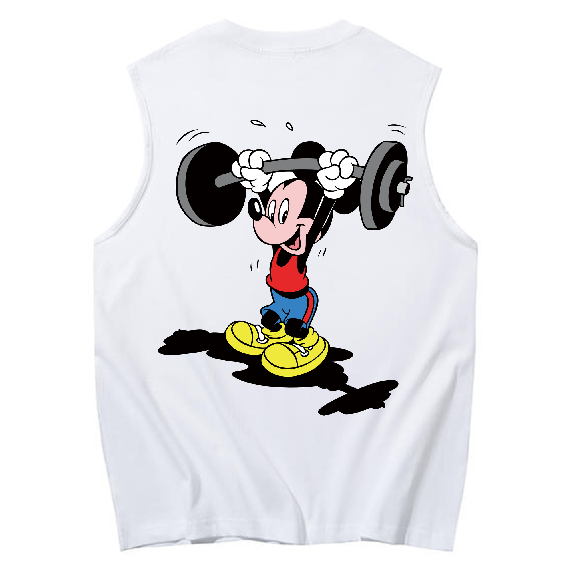 ミッキーマウス Mickey Mouse コットン100％タンクトップ（背面プリント）