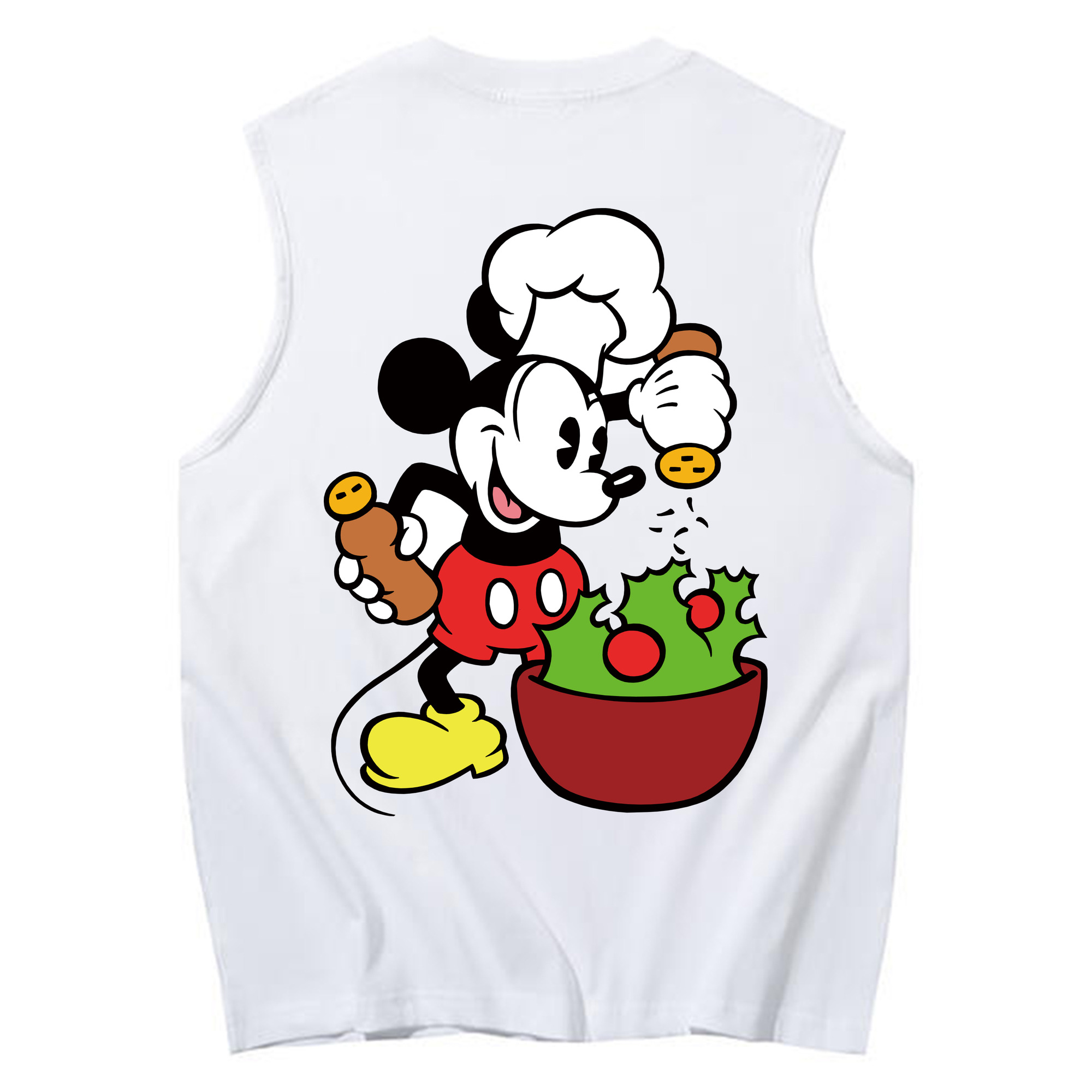 ミッキーマウス Mickey Mouse コットン100％タンクトップ（背面プリント）