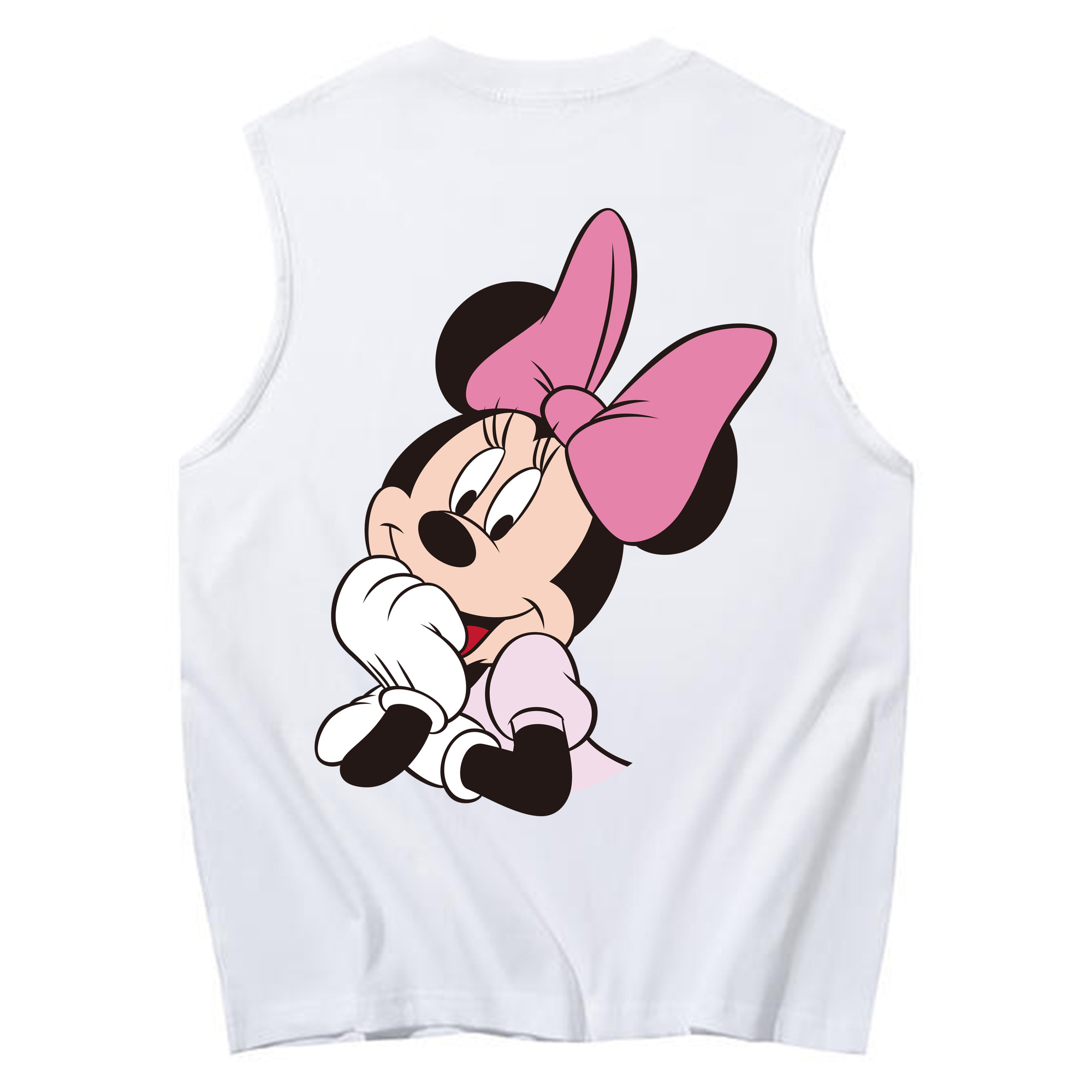 ミッキーマウス Mickey Mouse コットン100％タンクトップ（背面プリント）
