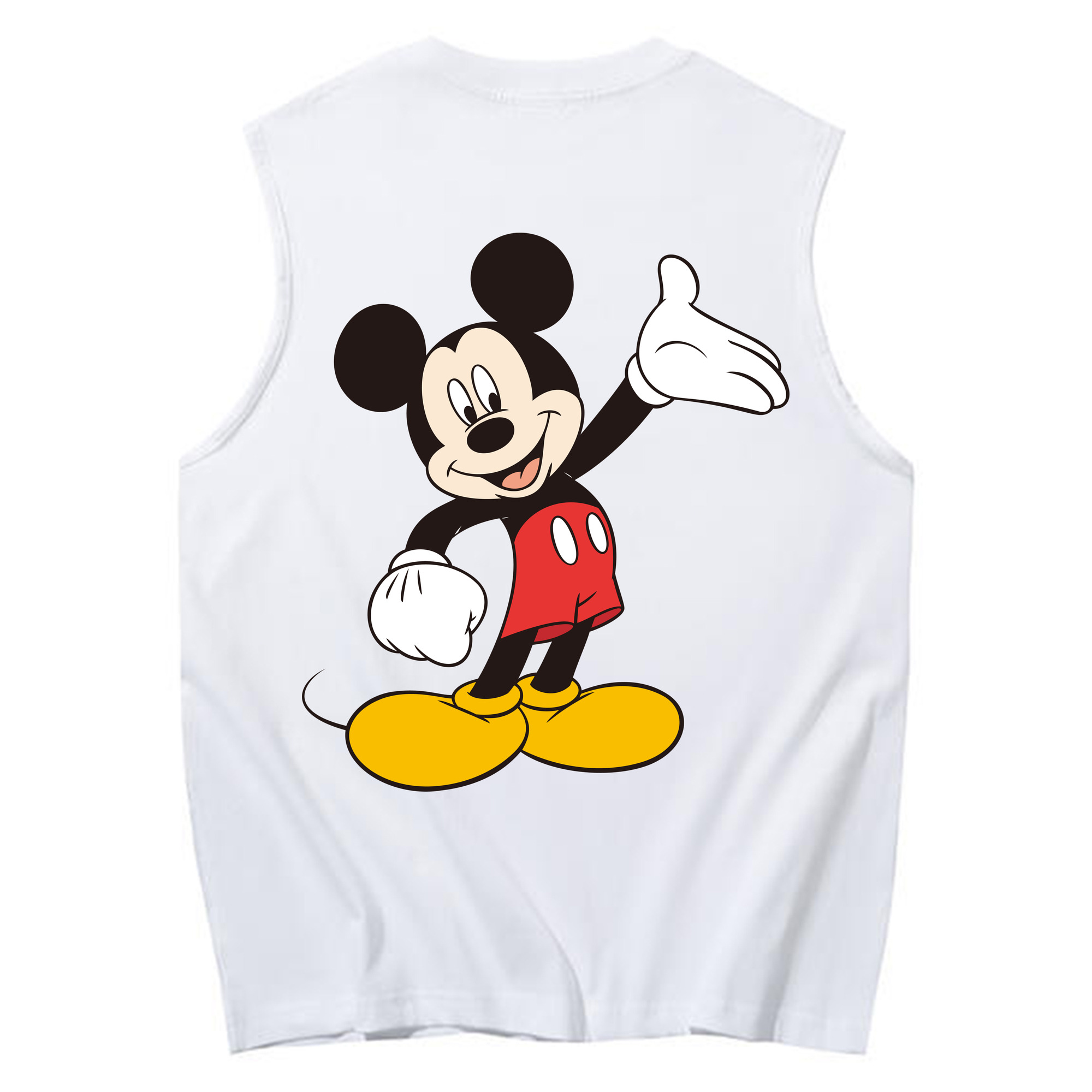 ミッキーマウス Mickey Mouse コットン100％タンクトップ（背面プリント）