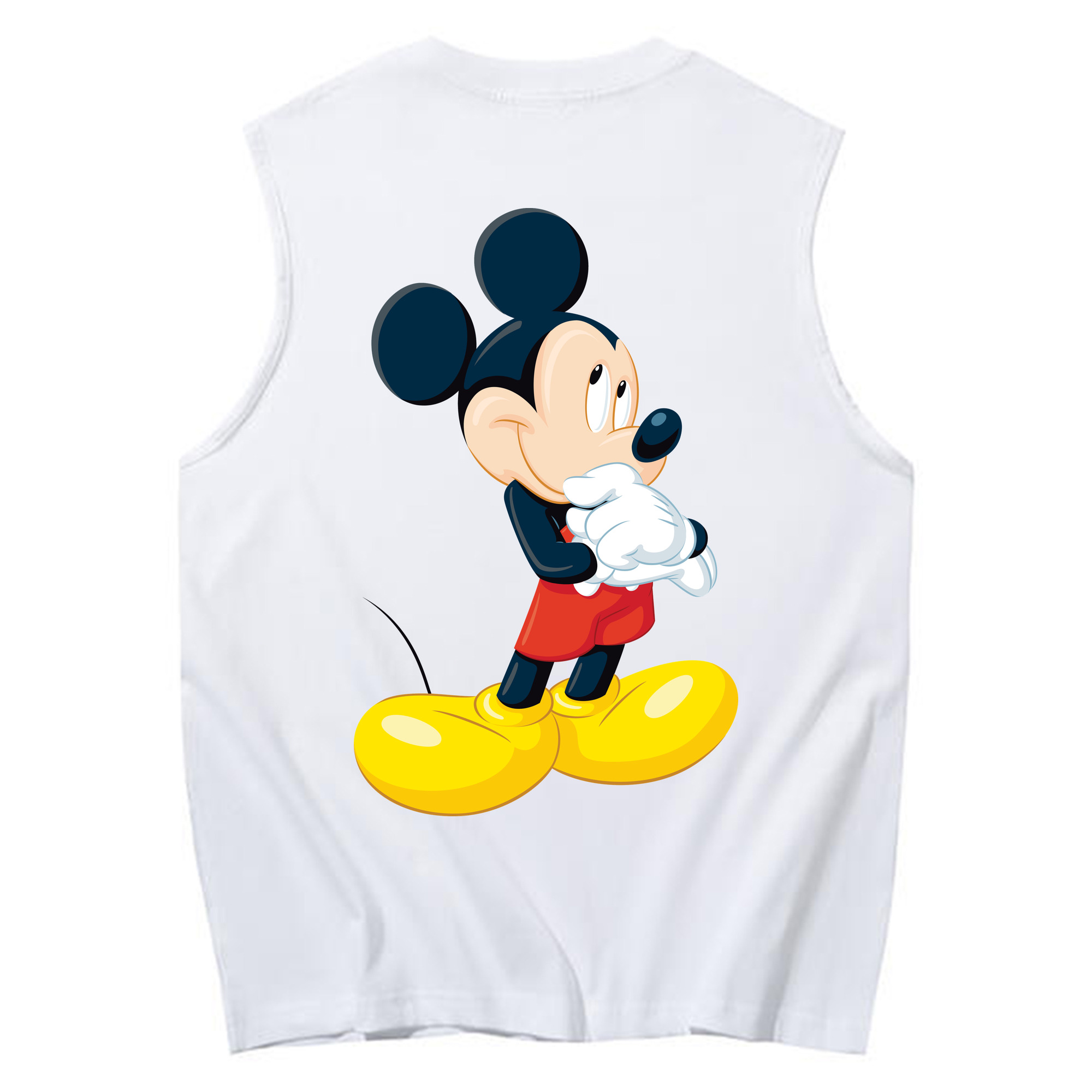 ミッキーマウス Mickey Mouse コットン100％タンクトップ（背面プリント）