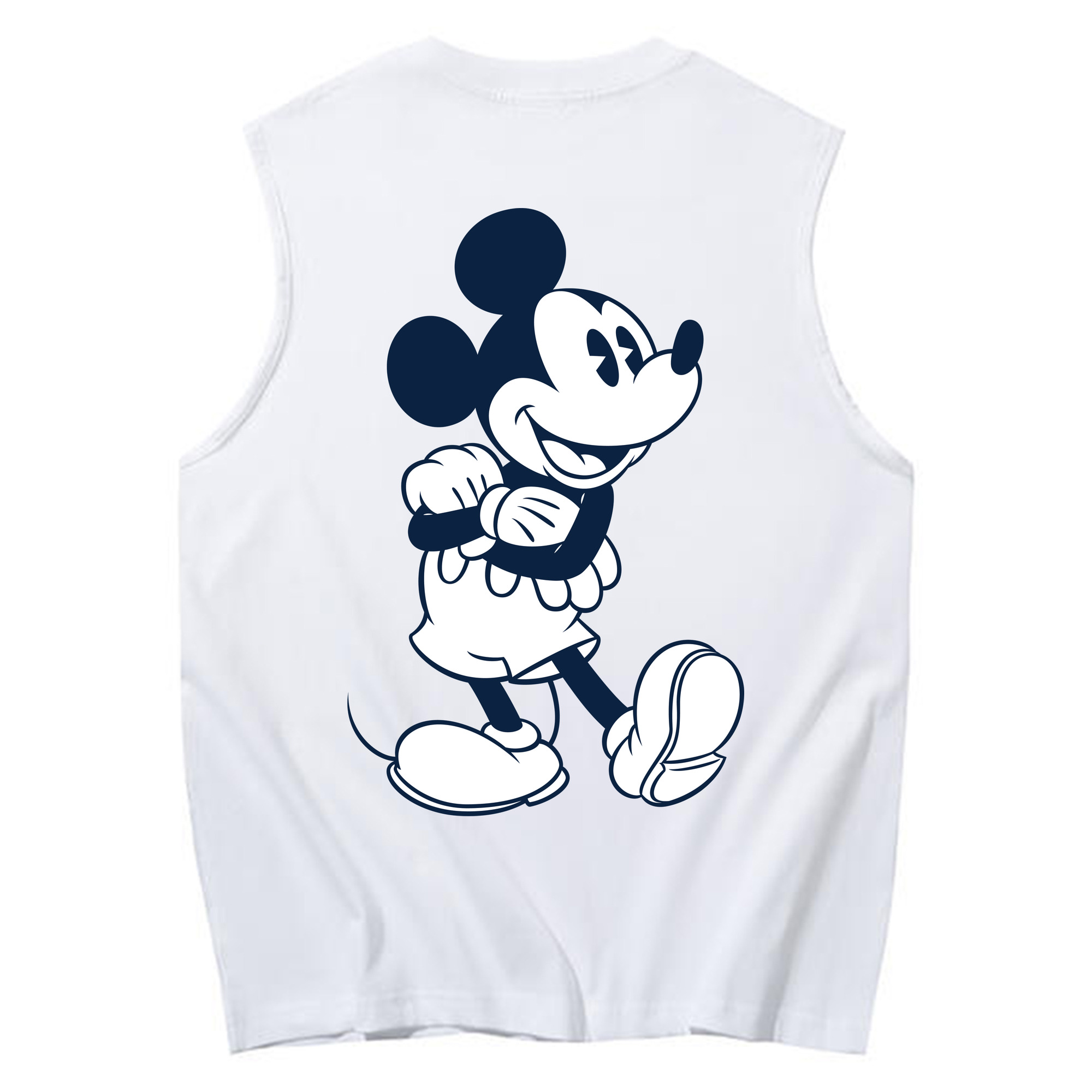 ミッキーマウス Mickey Mouse コットン100％タンクトップ（背面プリント）