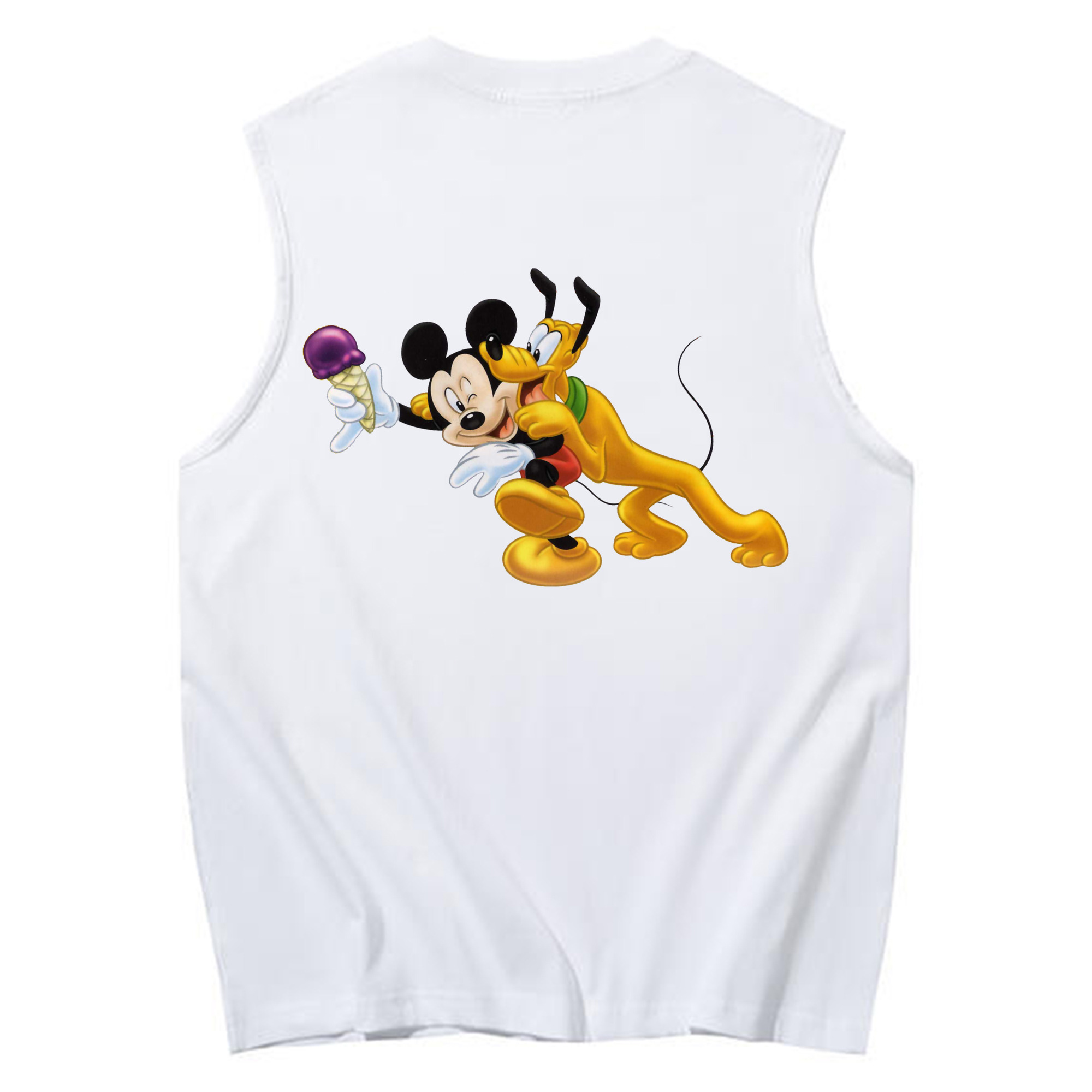 ミッキーマウス Mickey Mouse コットン100％タンクトップ（背面プリント）