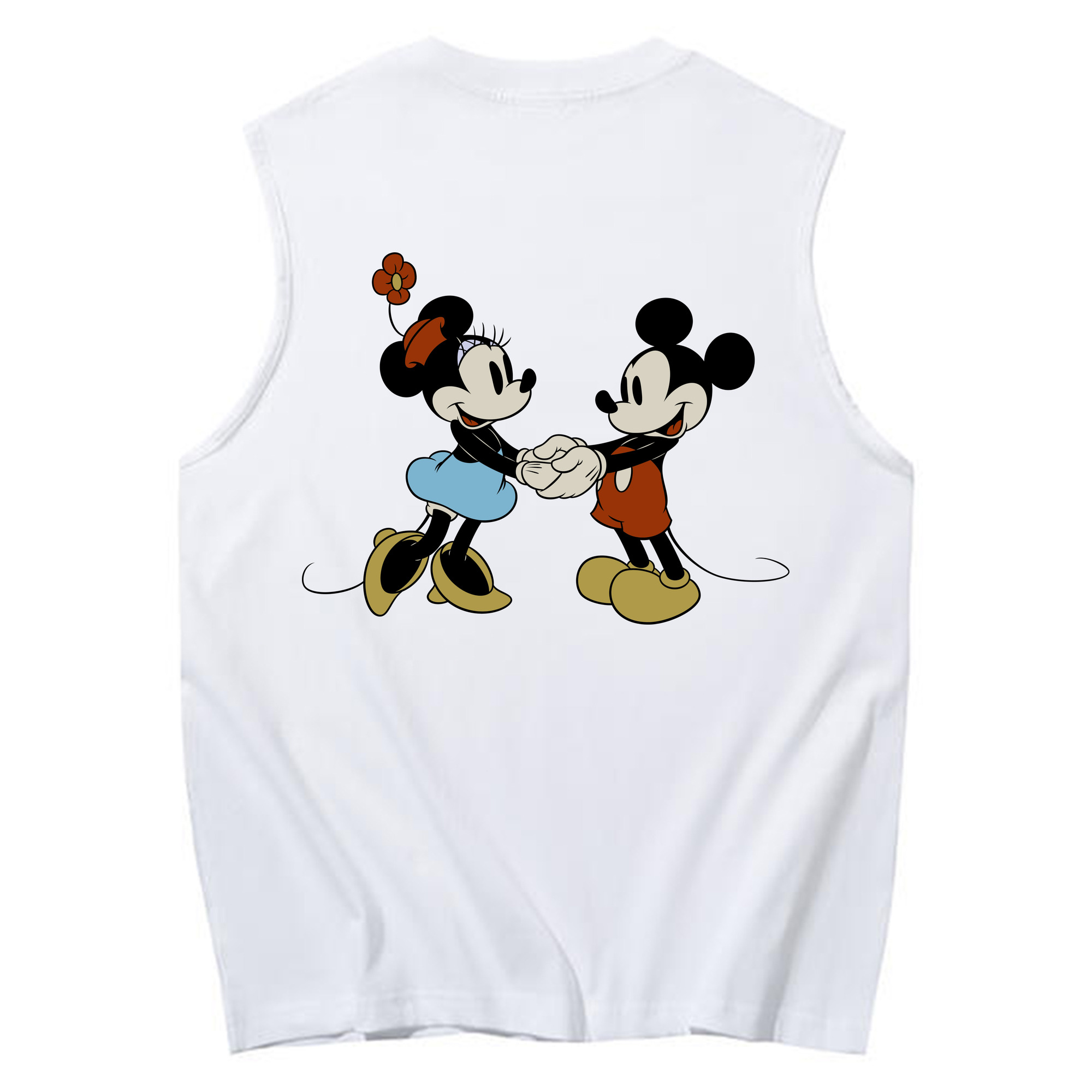 ミッキーマウス Mickey Mouse コットン100％タンクトップ（背面プリント）
