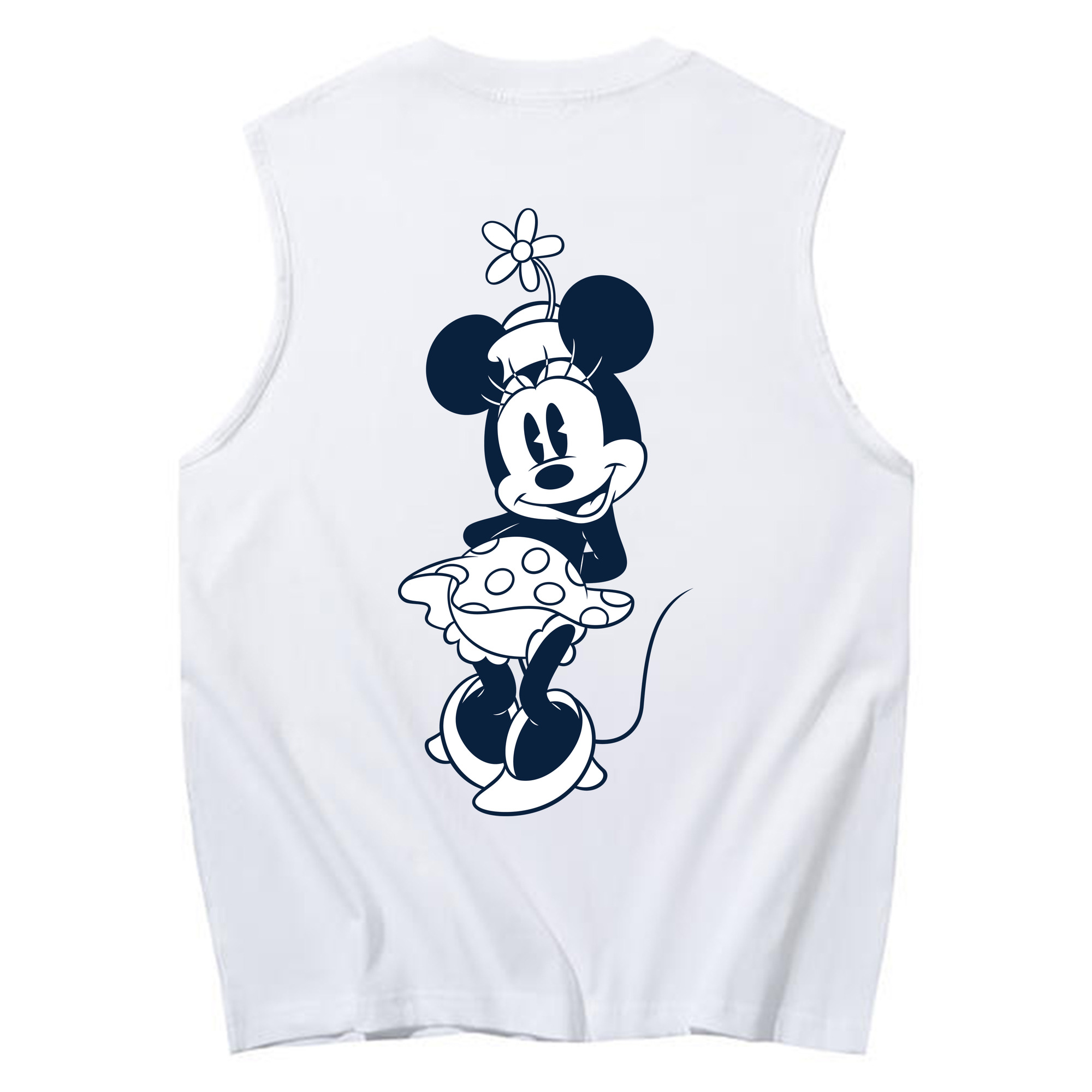 ミッキーマウス Mickey Mouse コットン100％タンクトップ（背面プリント）