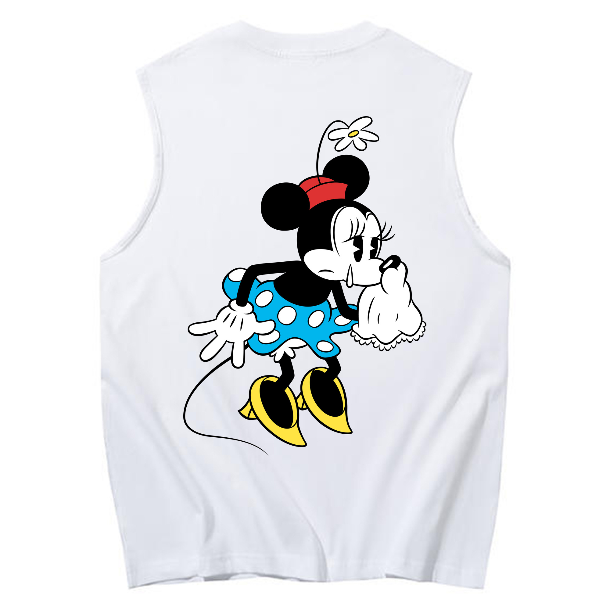 ミッキーマウス Mickey Mouse コットン100％タンクトップ（背面プリント）