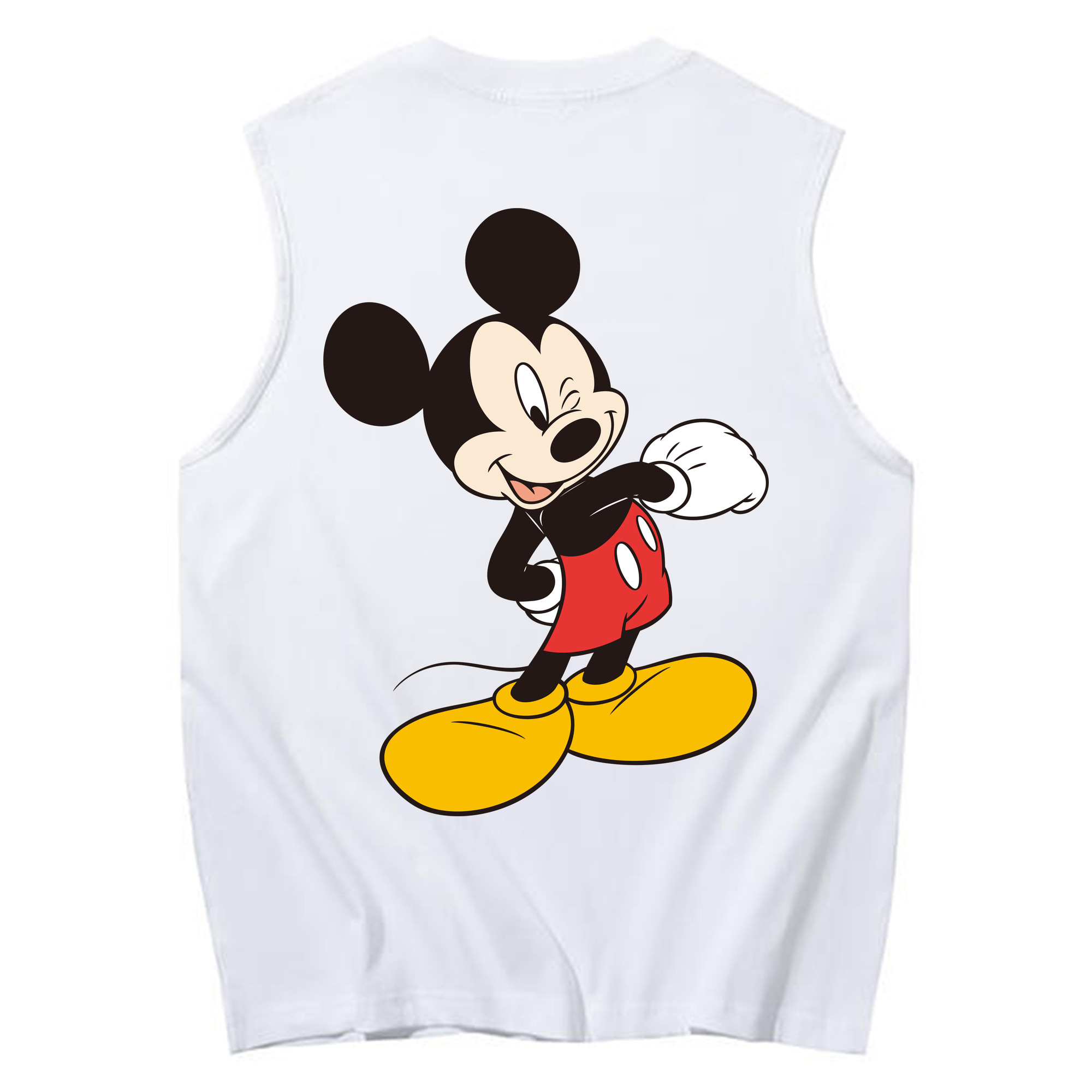 ミッキーマウス Mickey Mouse コットン100％タンクトップ（背面プリント）