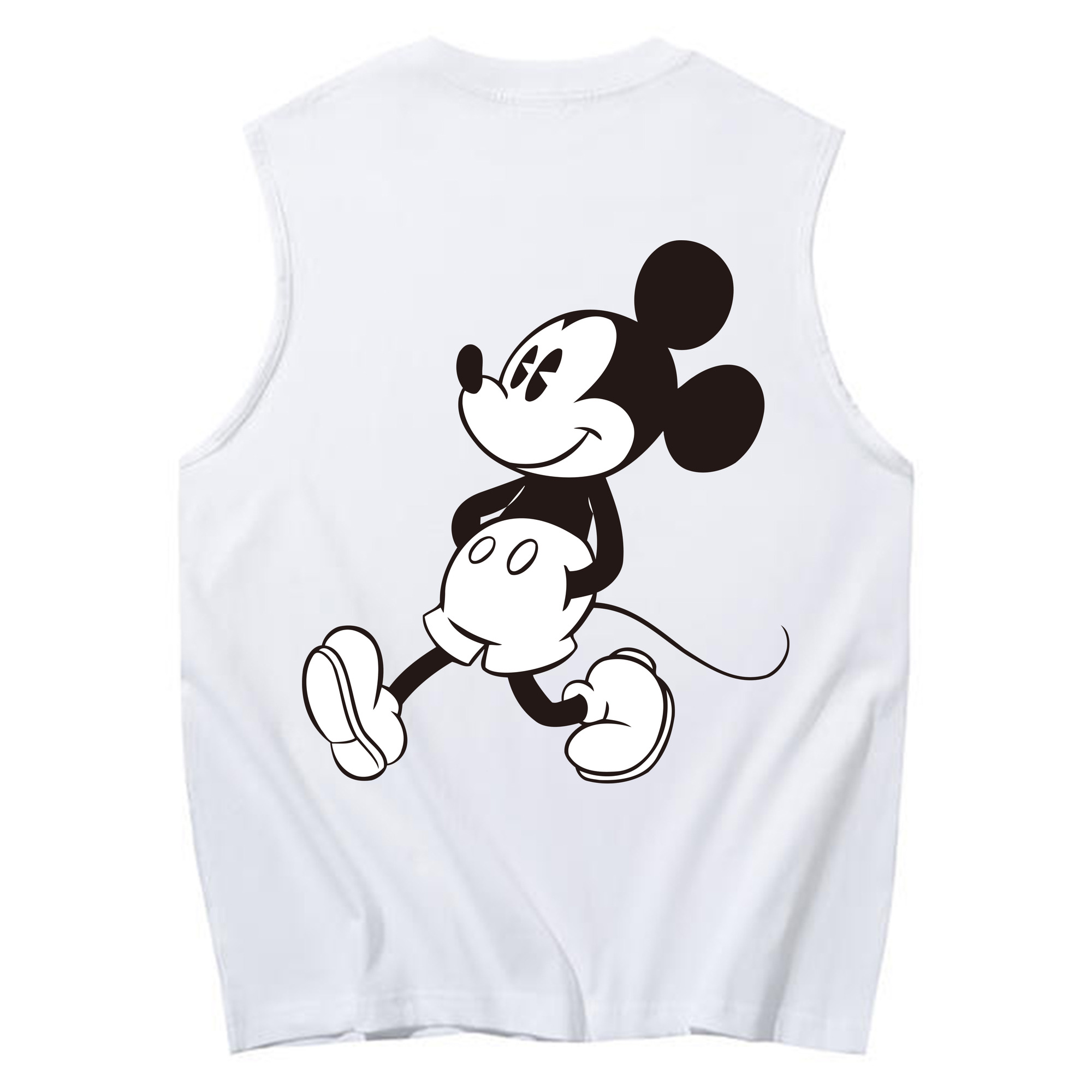 ミッキーマウス Mickey Mouse コットン100％タンクトップ（背面プリント）