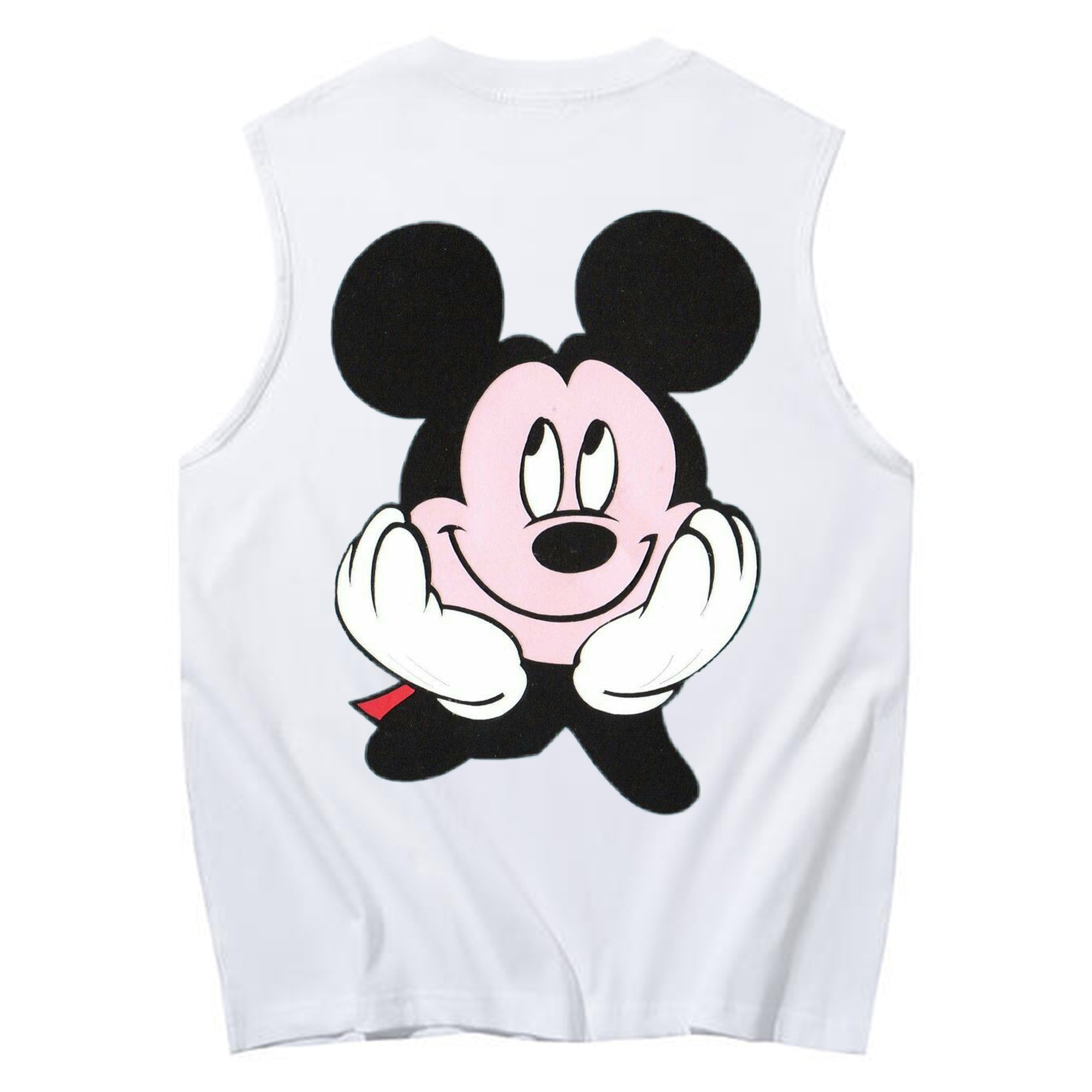 ミッキーマウス Mickey Mouse コットン100％タンクトップ（背面プリント）