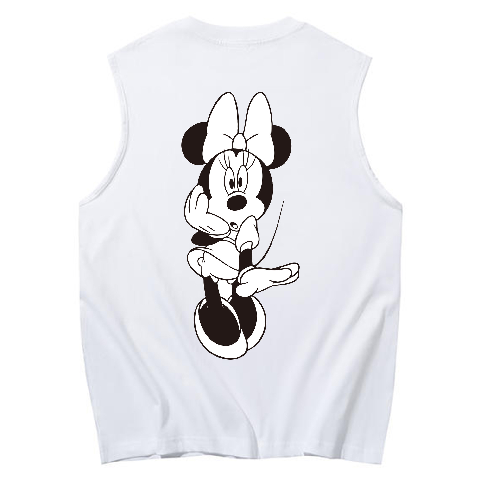 ミッキーマウス Mickey Mouse コットン100％タンクトップ（背面プリント）