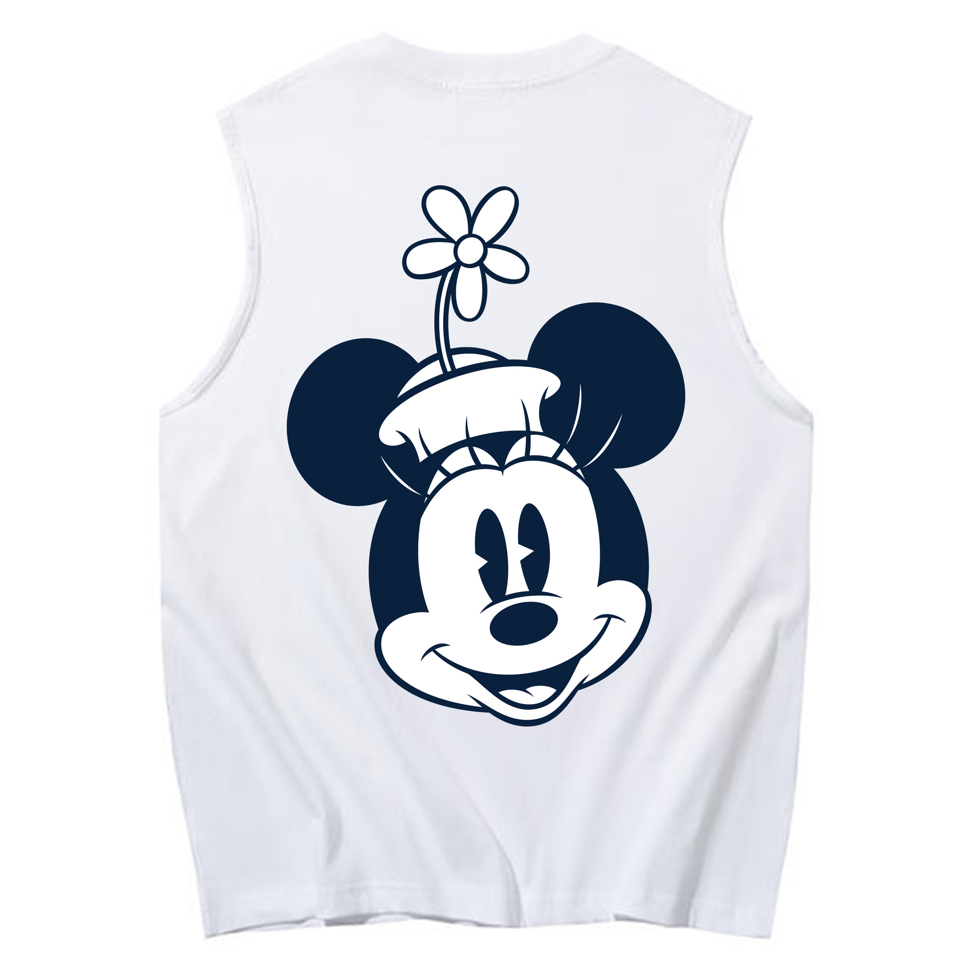 ミッキーマウス Mickey Mouse コットン100％タンクトップ（背面プリント）