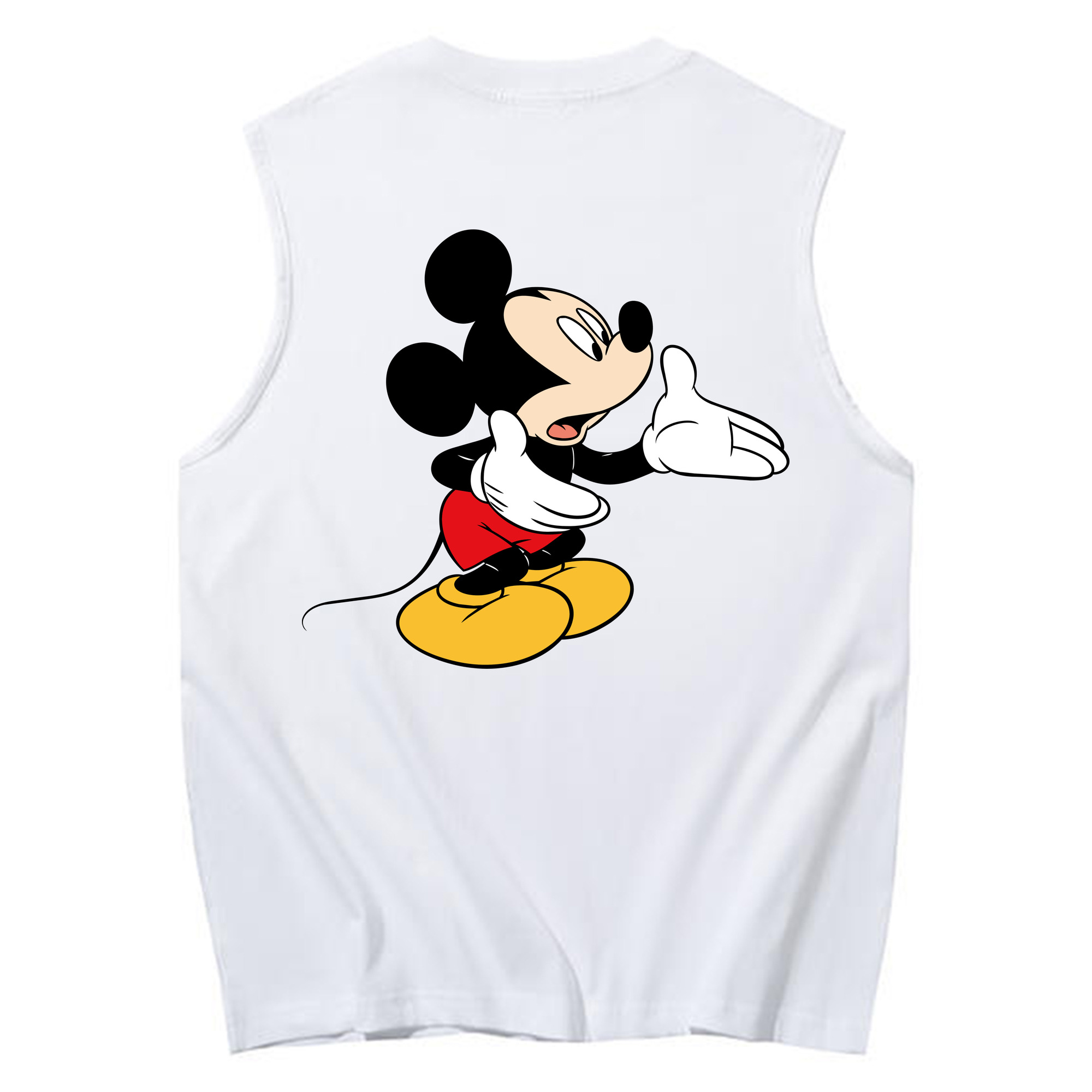 ミッキーマウス Mickey Mouse コットン100％タンクトップ（背面プリント）