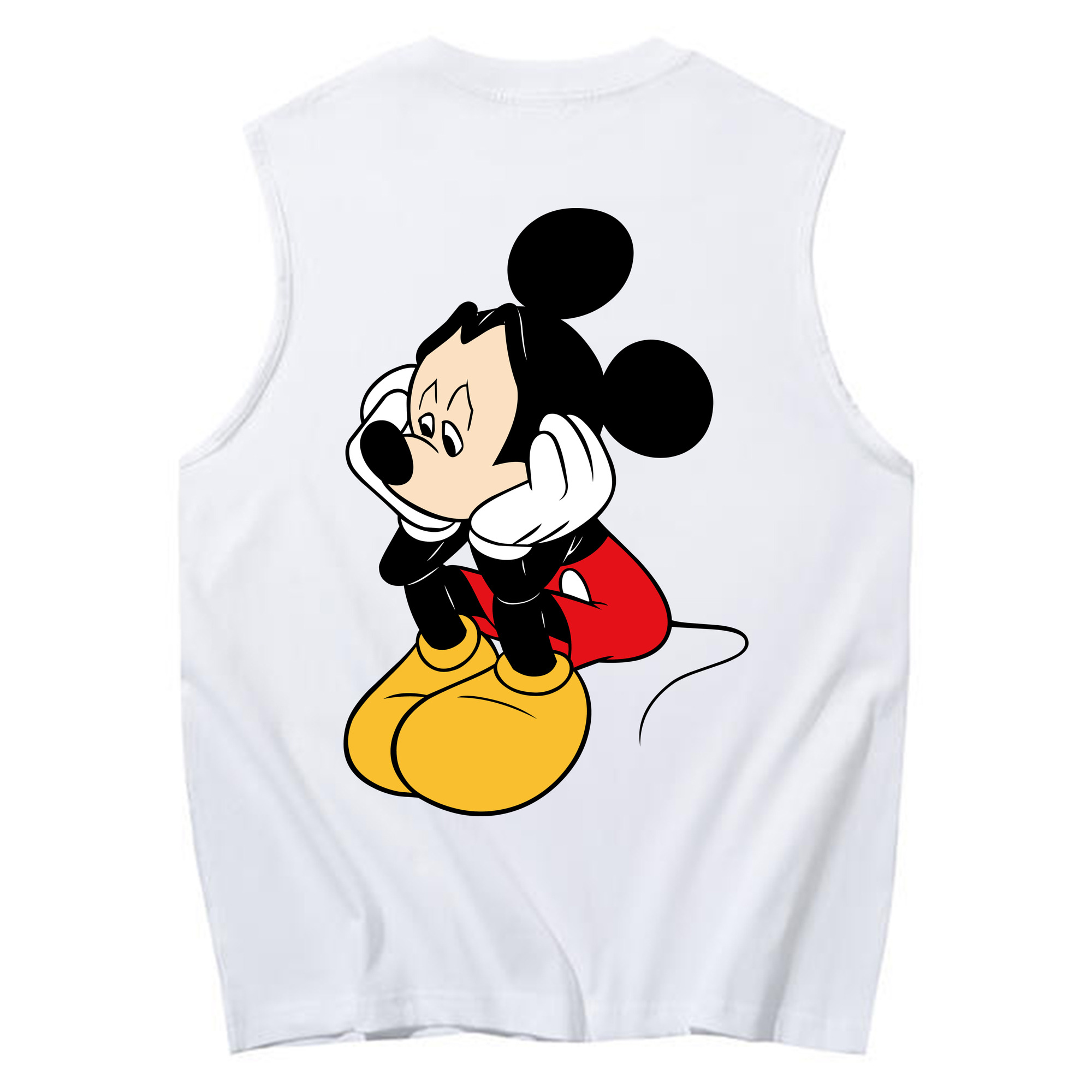 ミッキーマウス Mickey Mouse コットン100％タンクトップ（背面プリント）