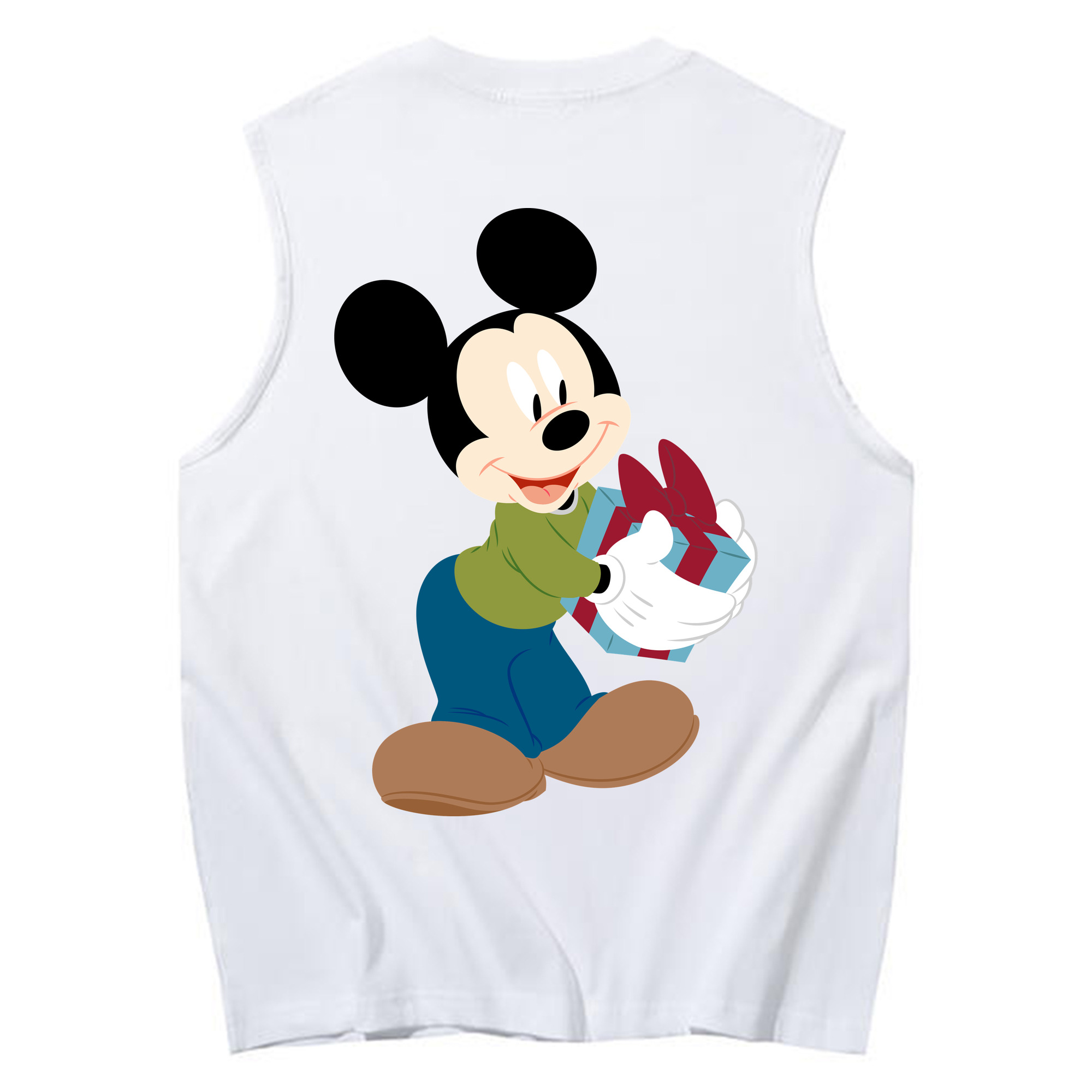 ミッキーマウス Mickey Mouse コットン100％タンクトップ（背面プリント）
