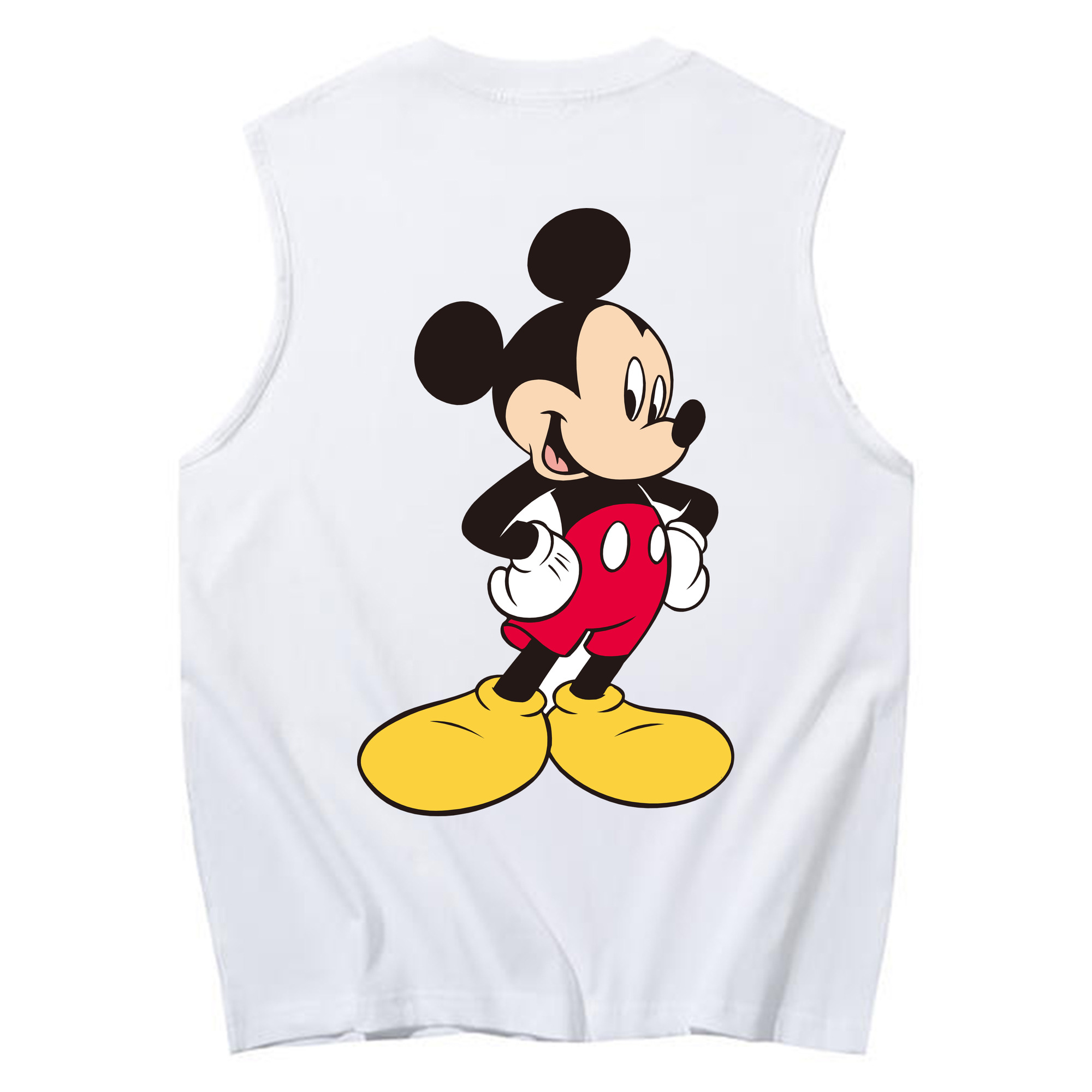 ミッキーマウス Mickey Mouse コットン100％タンクトップ（背面プリント）