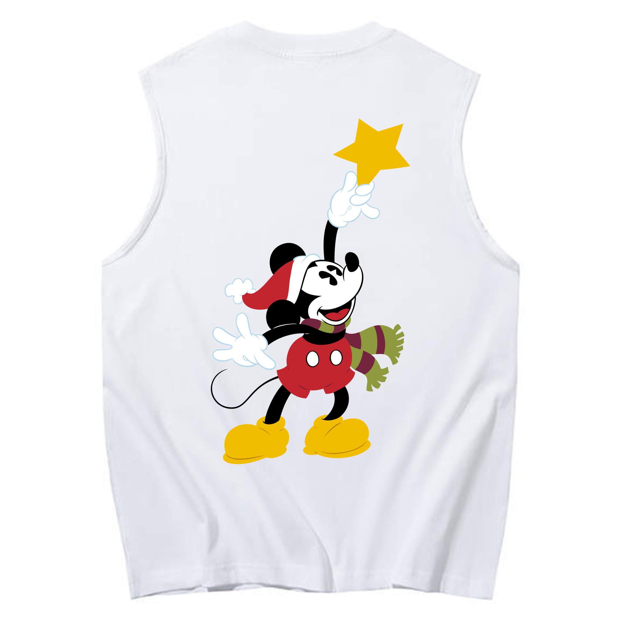 ミッキーマウス Mickey Mouse コットン100％タンクトップ（背面プリント）
