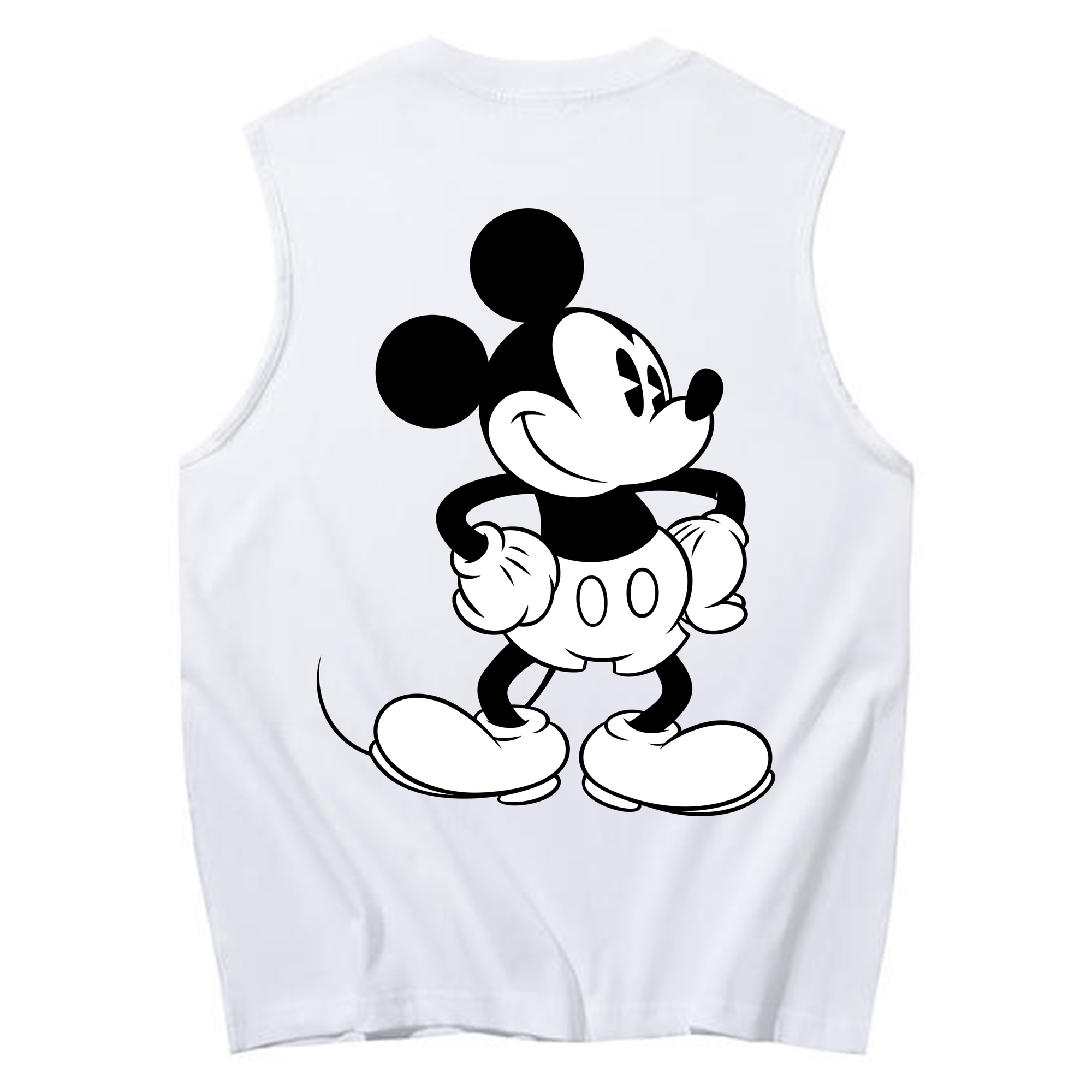 ミッキーマウス Mickey Mouse コットン100％タンクトップ（背面プリント）