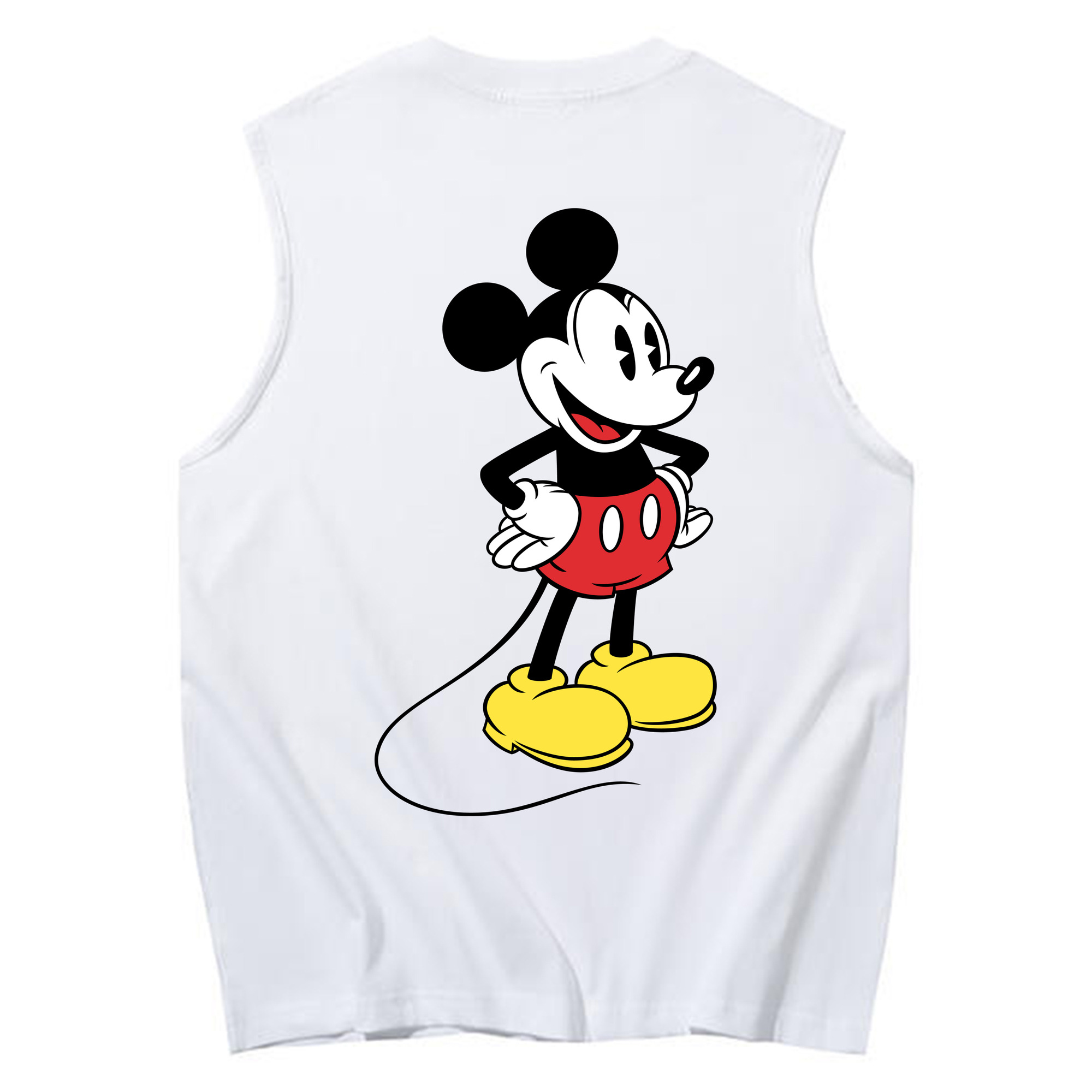 ミッキーマウス Mickey Mouse コットン100％タンクトップ（背面プリント）