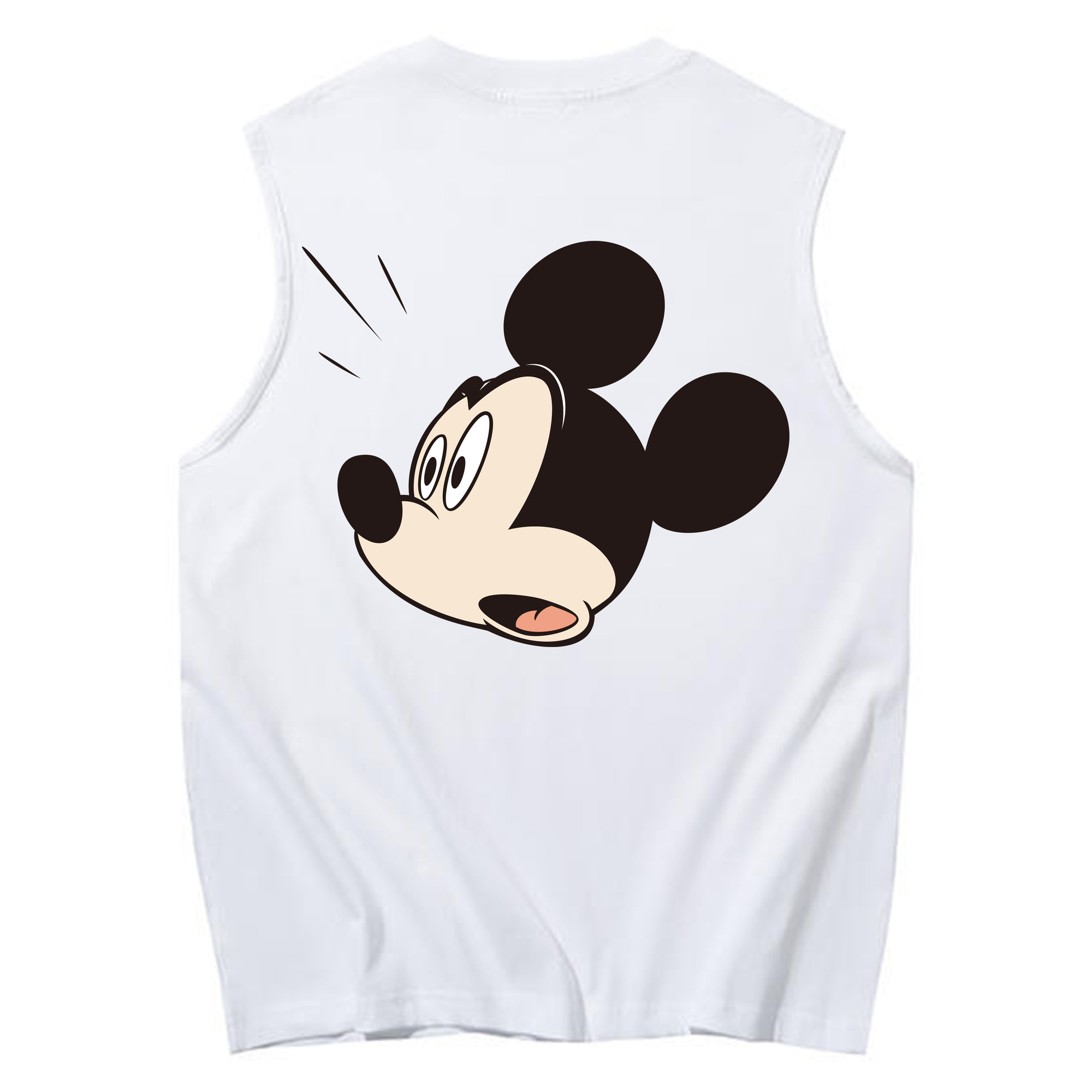 ミッキーマウス Mickey Mouse コットン100％タンクトップ（背面プリント）