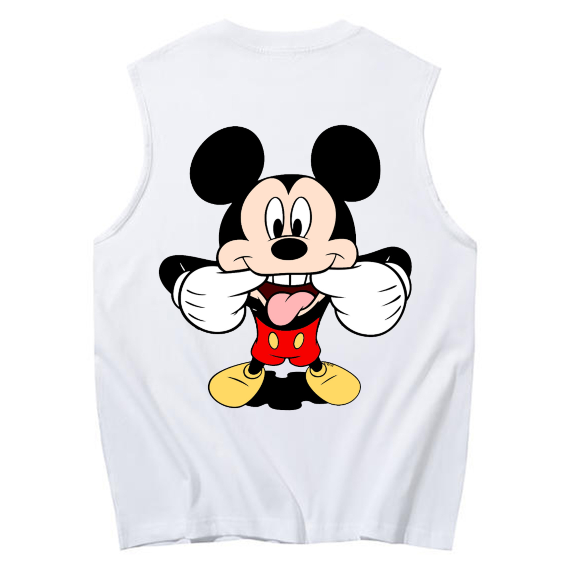 ミッキーマウス Mickey Mouse コットン100％タンクトップ（背面プリント）
