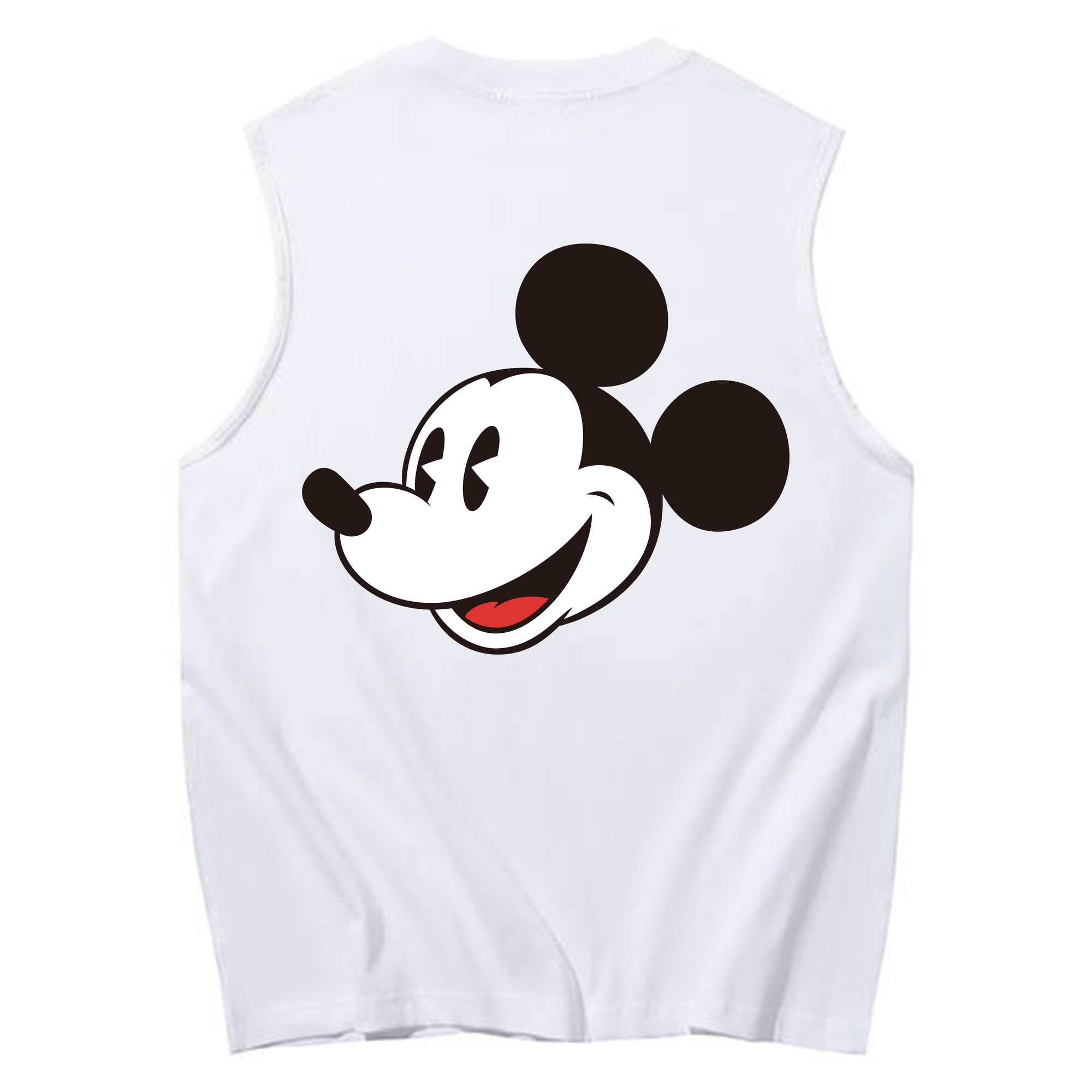 ミッキーマウス Mickey Mouse コットン100％タンクトップ（背面プリント）