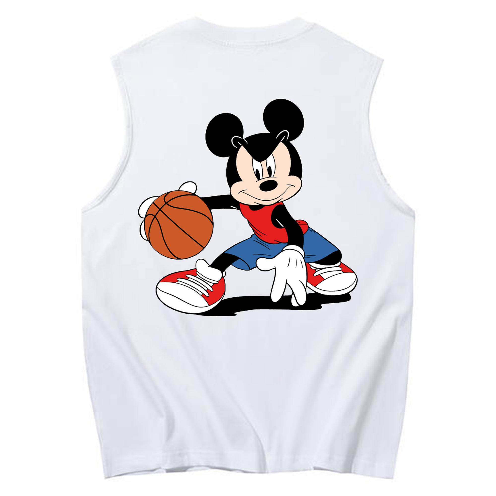 ミッキーマウス Mickey Mouse コットン100％タンクトップ（背面プリント）
