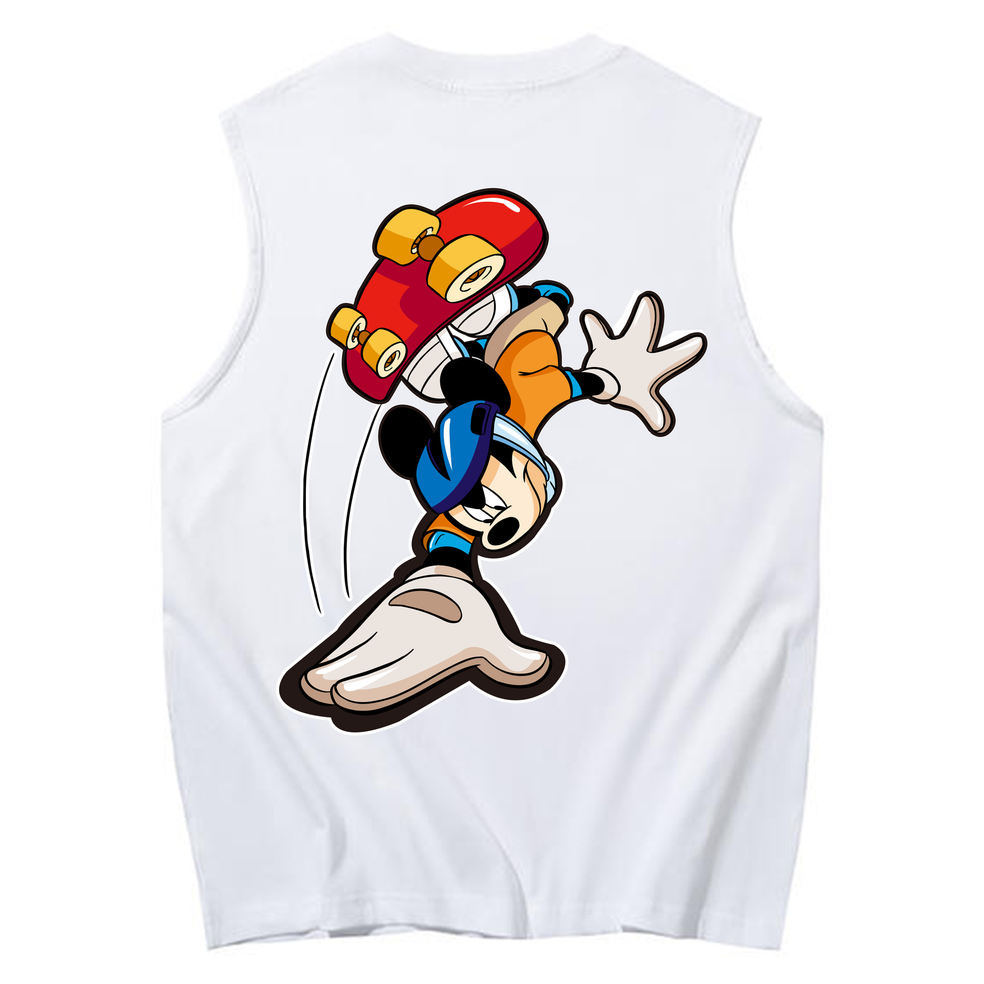 ミッキーマウス Mickey Mouse コットン100％タンクトップ（背面プリント）