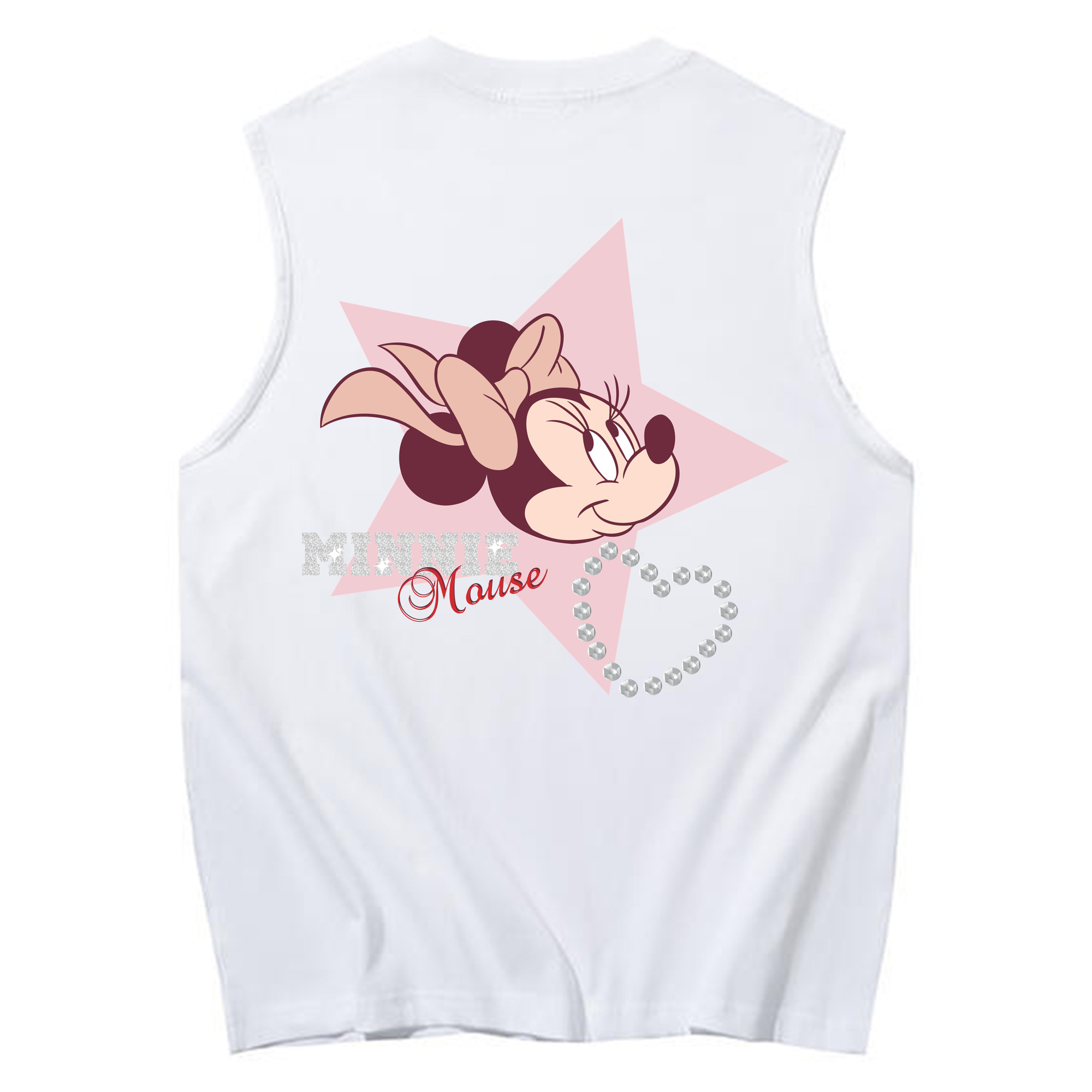 ミッキーマウス Mickey Mouse コットン100％タンクトップ（背面プリント）