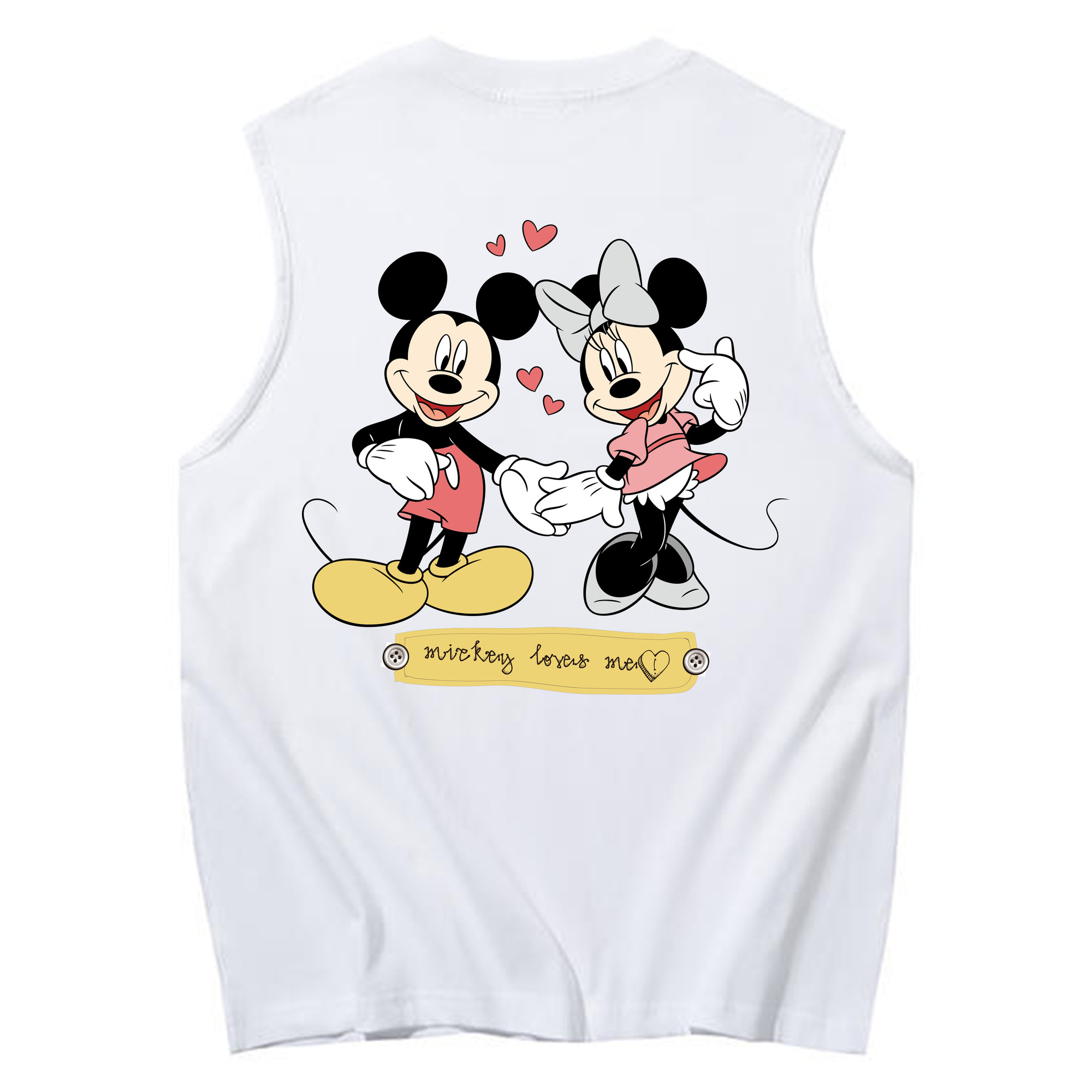 ミッキーマウス Mickey Mouse コットン100％タンクトップ（背面プリント）