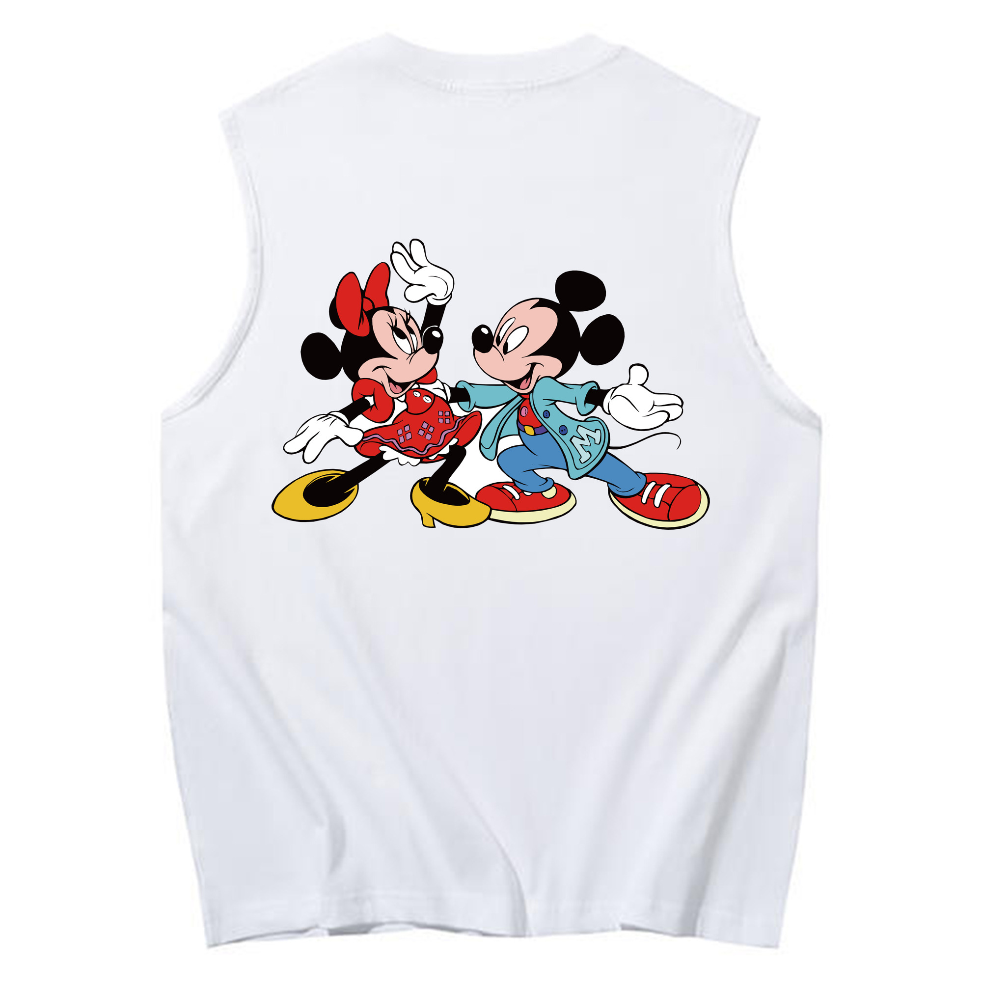 ミッキーマウス Mickey Mouse コットン100％タンクトップ（背面プリント）