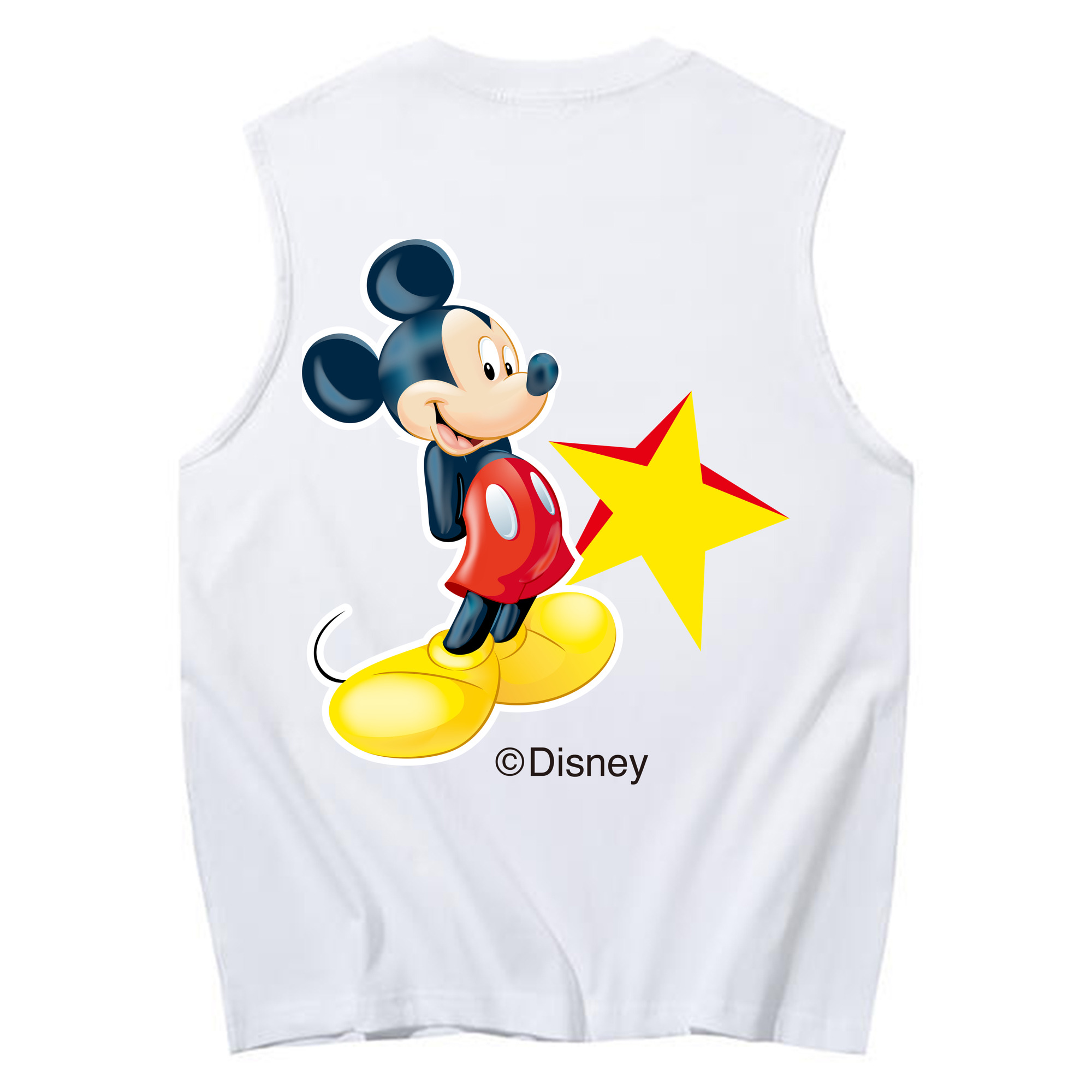 ミッキーマウス Mickey Mouse コットン100％タンクトップ（背面プリント）