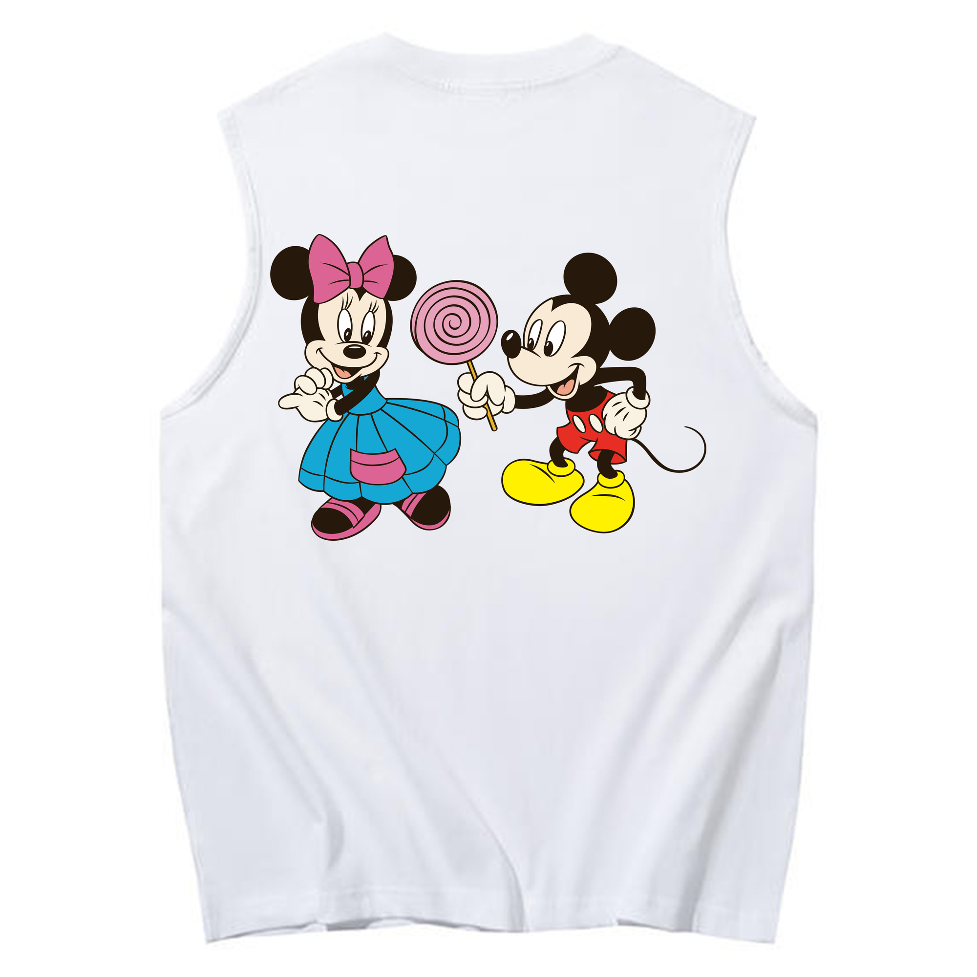 ミッキーマウス Mickey Mouse コットン100％タンクトップ（背面プリント）