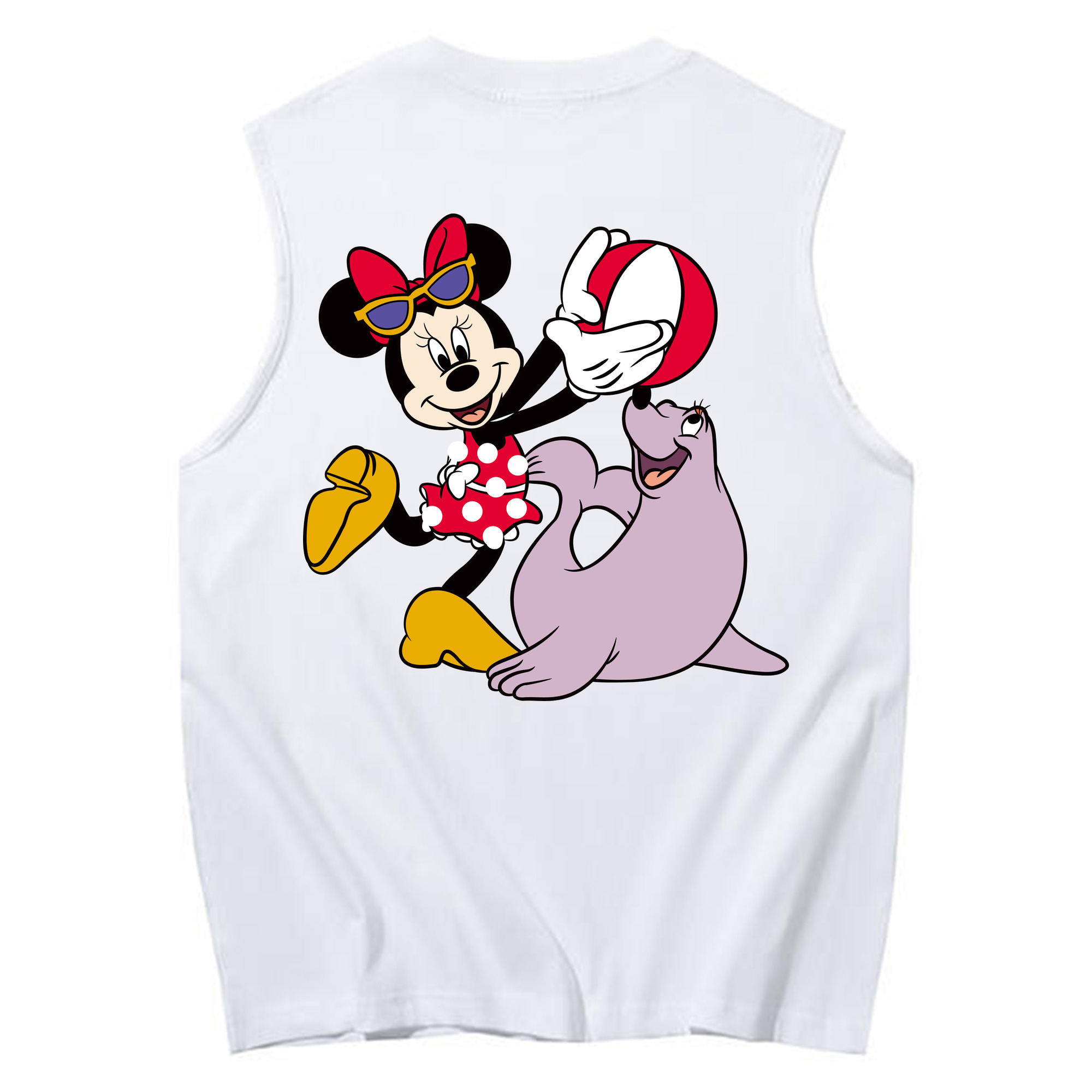 ミッキーマウス Mickey Mouse コットン100％タンクトップ（背面プリント）