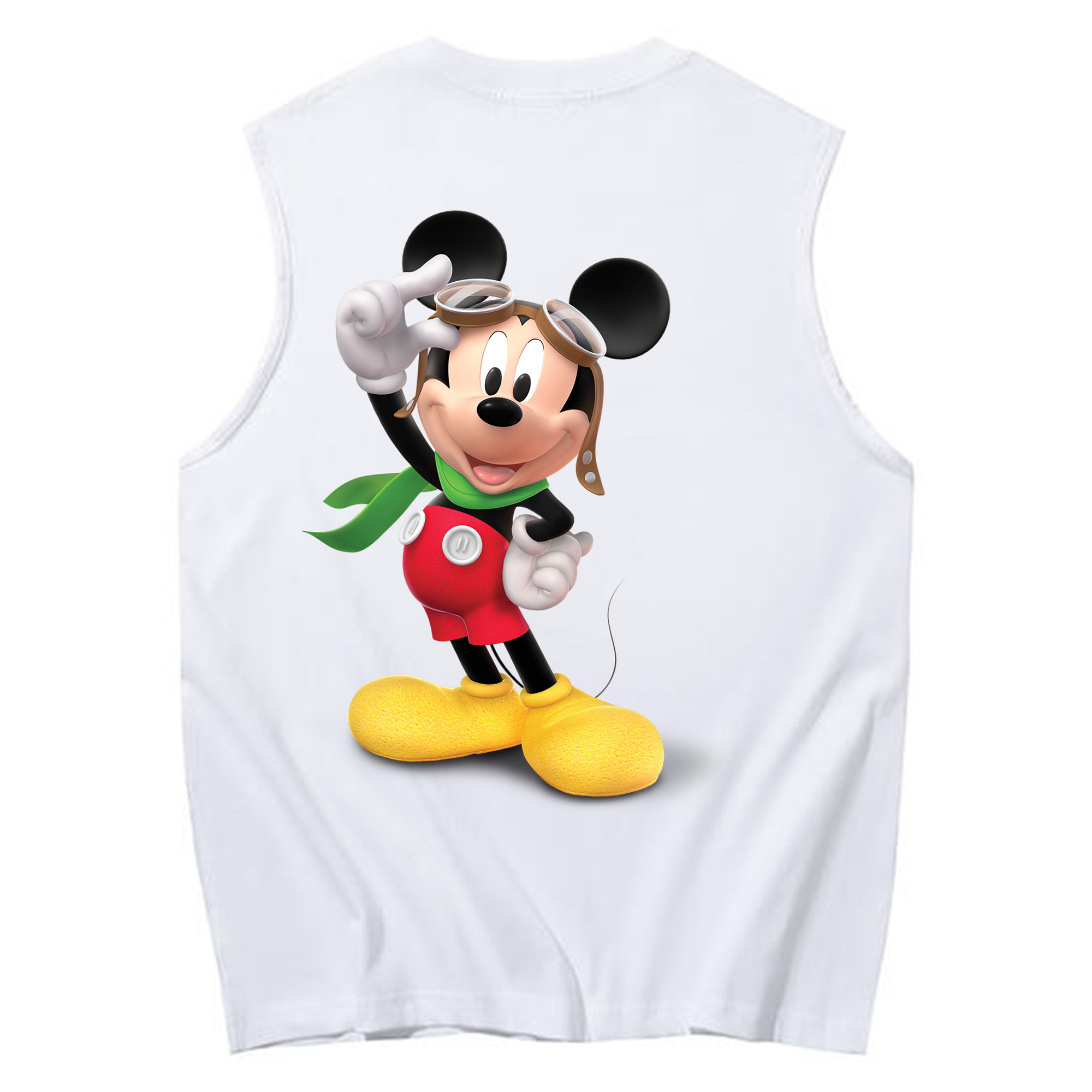ミッキーマウス Mickey Mouse コットン100％タンクトップ（背面プリント）