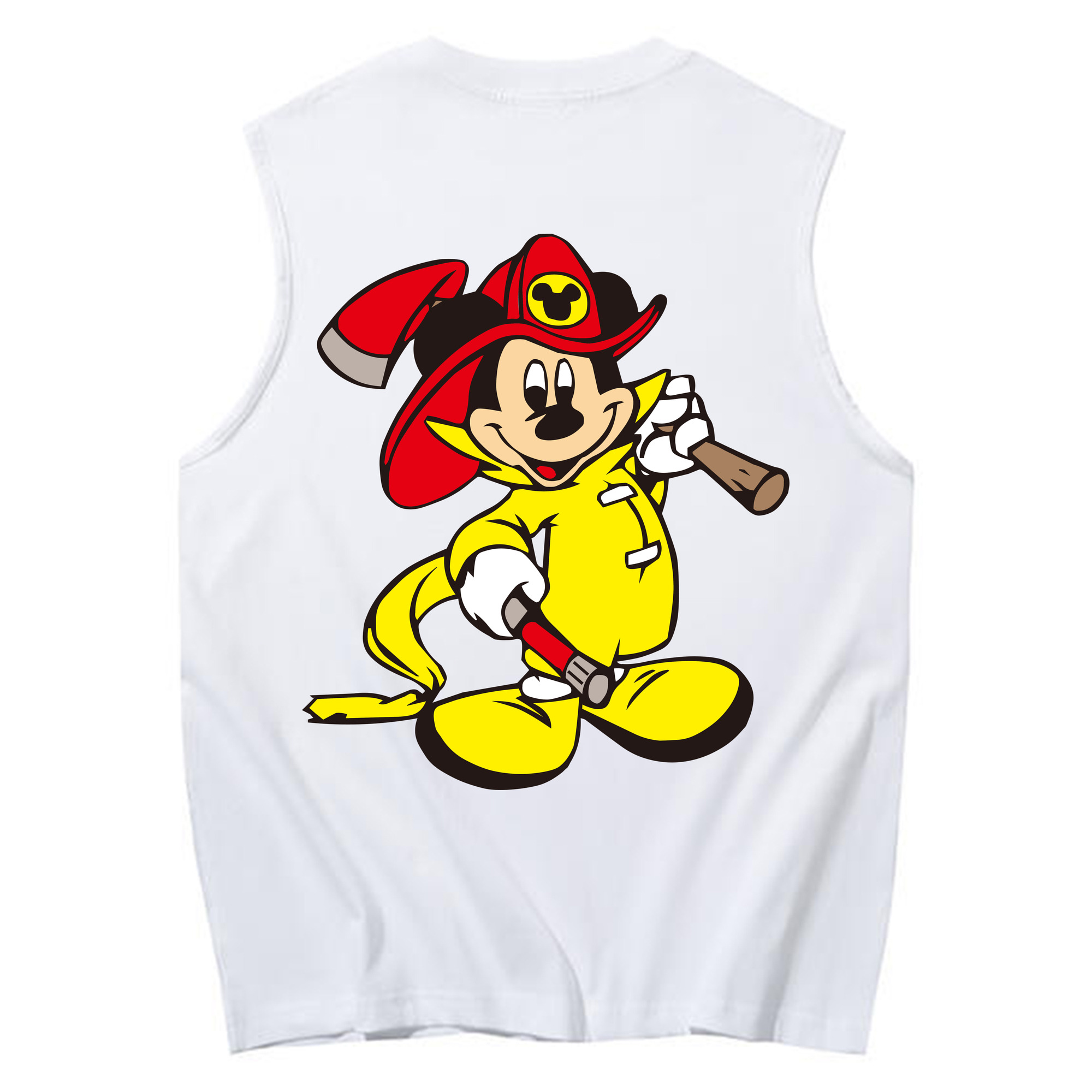 ミッキーマウス Mickey Mouse コットン100％タンクトップ（背面プリント）