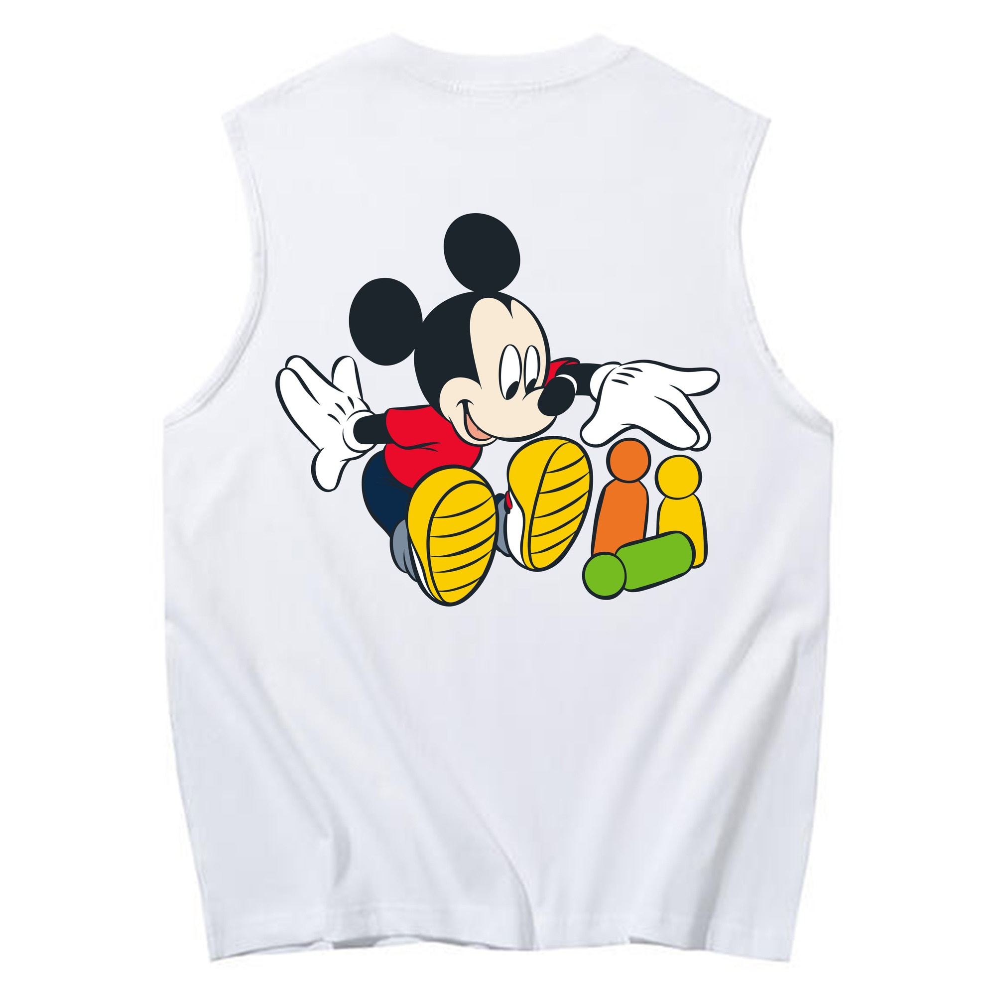 ミッキーマウス Mickey Mouse コットン100％タンクトップ（背面プリント）