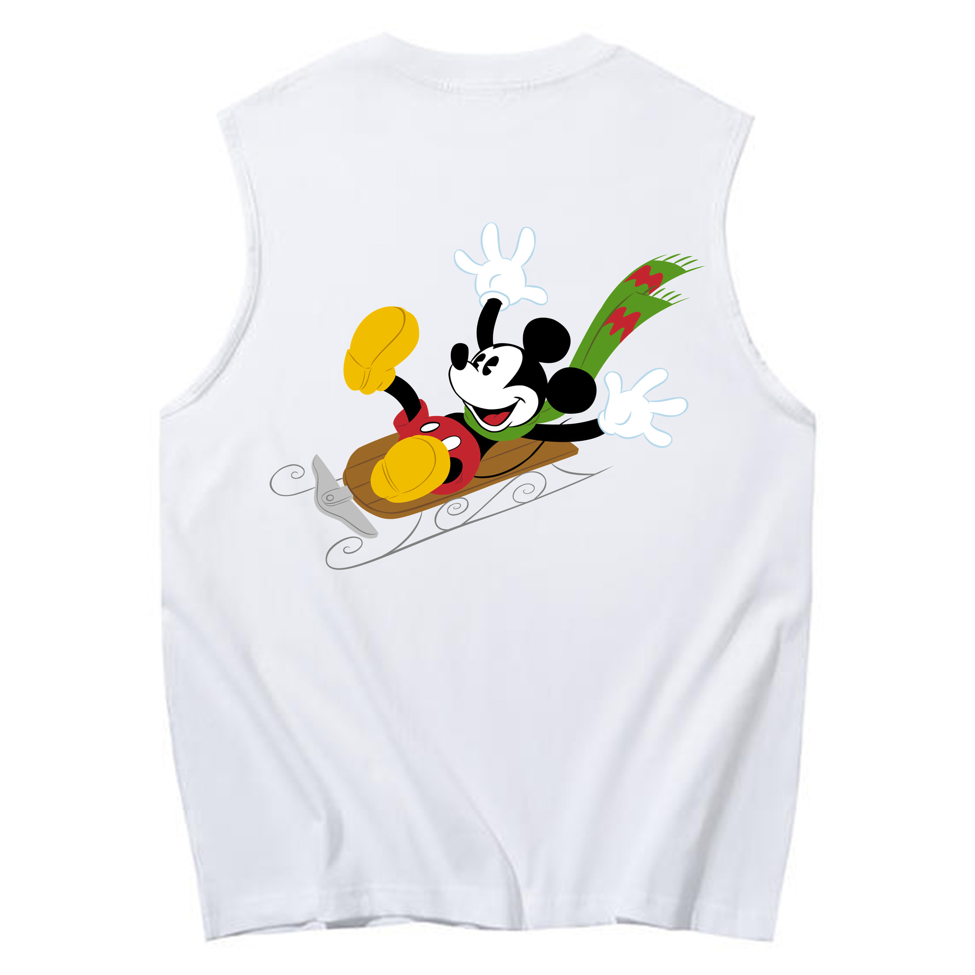 ミッキーマウス Mickey Mouse コットン100％タンクトップ（背面プリント）